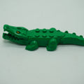 Part 18904c05pb01 - Alligator / Crocodile with 20 Teeth with Yellow Eyes without White Glints Pattern with White Technic, Pin 1/2