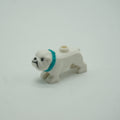 Part 65388pb03 - Dog, Bulldog with Molded Dark Turquoise Collar and Printed Black Eyes, Eyebrows, Nose and Mouth, and Gold Tooth Pattern