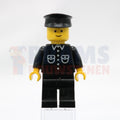 Minifig but029 - Shirt with 6 Buttons - Black, Black Legs, Black Hat