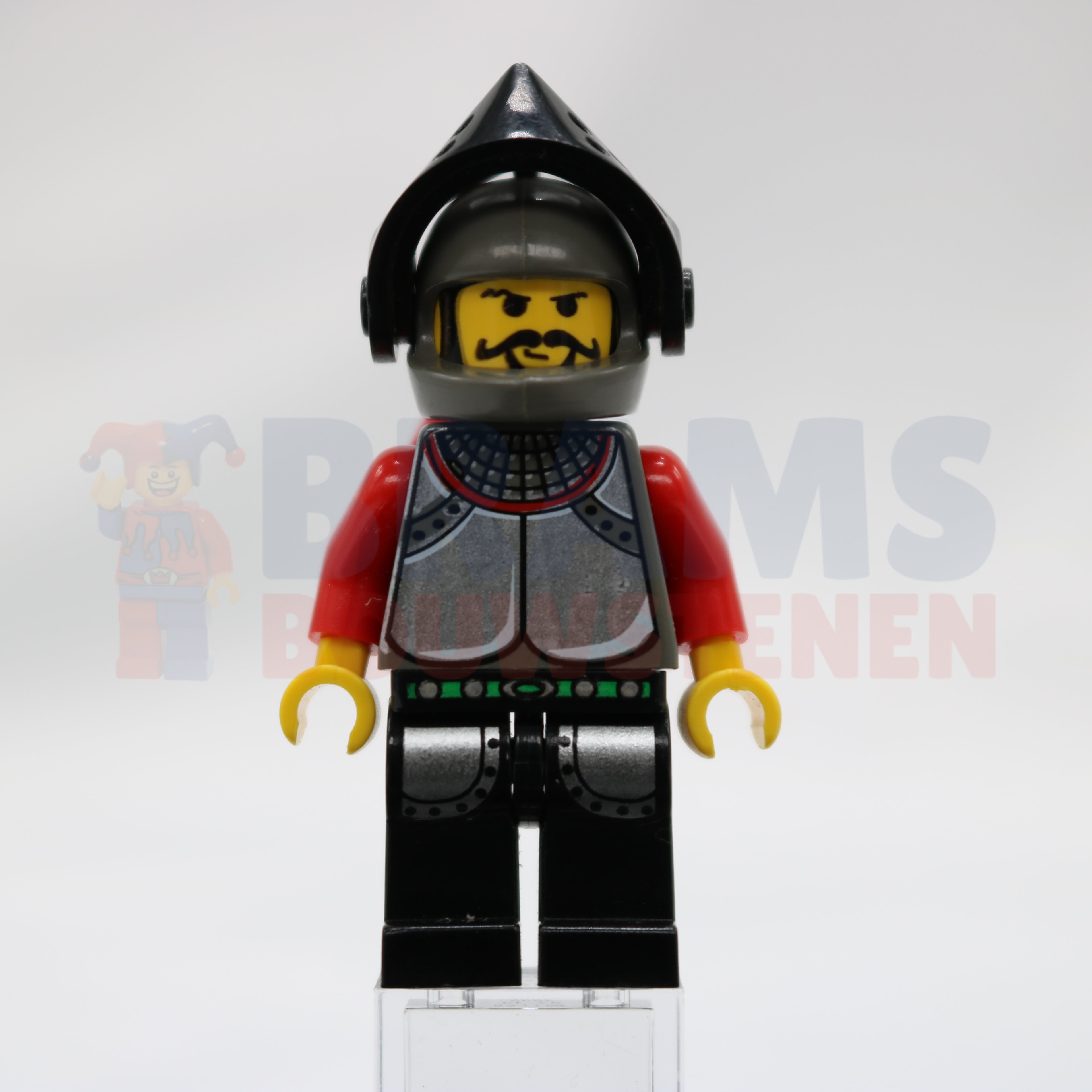 Minifig cas036 - Knights Kingdom I - Knight 1, Dark Gray Helmet, Black Visor