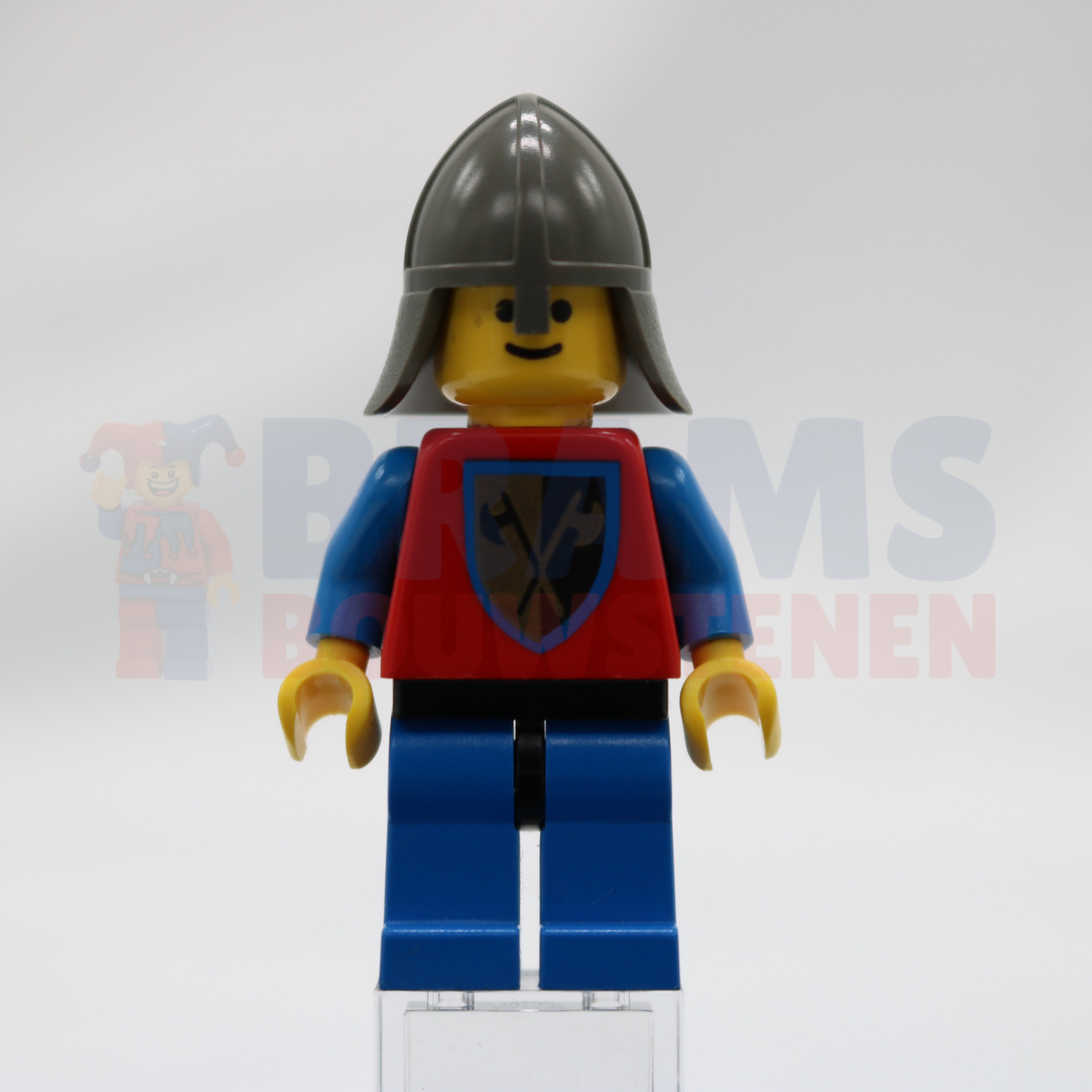 Minifig cas108 - Crusader Ax - Blue Legs with Black Hips, Dark Gray Neck-Protector