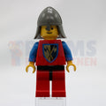 Minifig cas111 - Crusader Axe - Red Legs with Black Hips, Dark Gray Neck-Protector