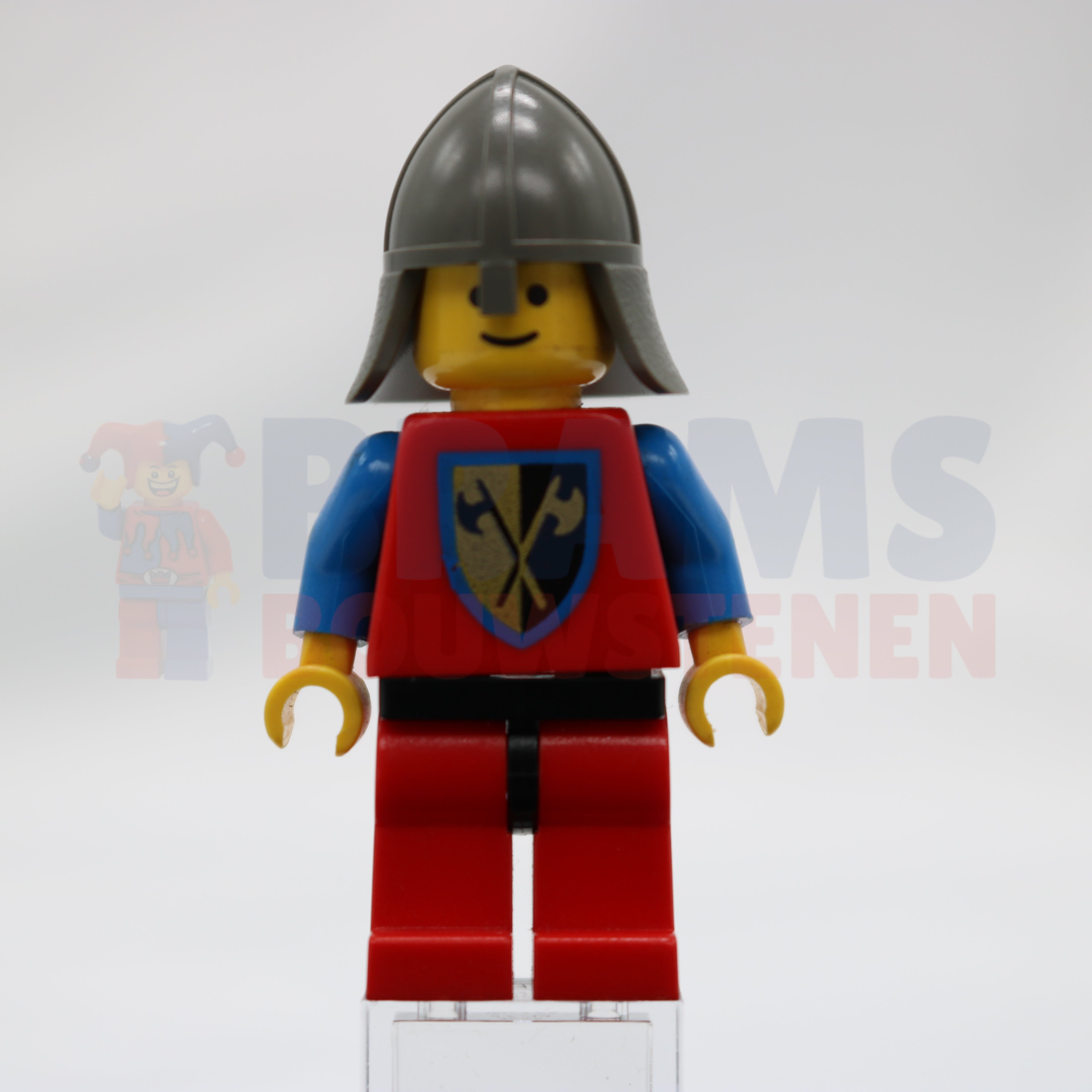 Minifig cas111 - Crusader Ax - Red Legs with Black Hips, Dark Gray Neck-Protector