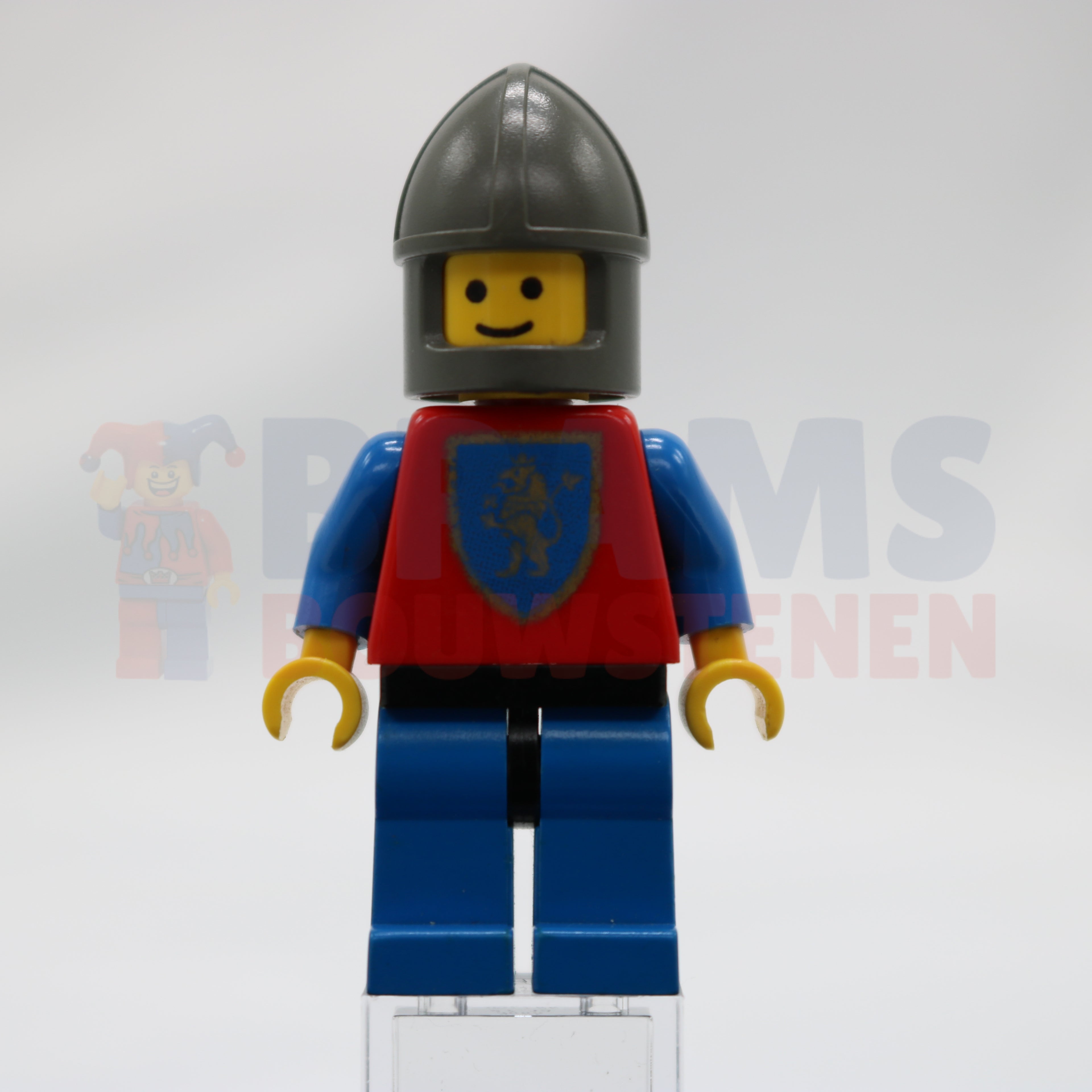 Minifig cas113 - Crusader Lion - Blue Legs with Black Hips, Dark Gray Chin-Guard