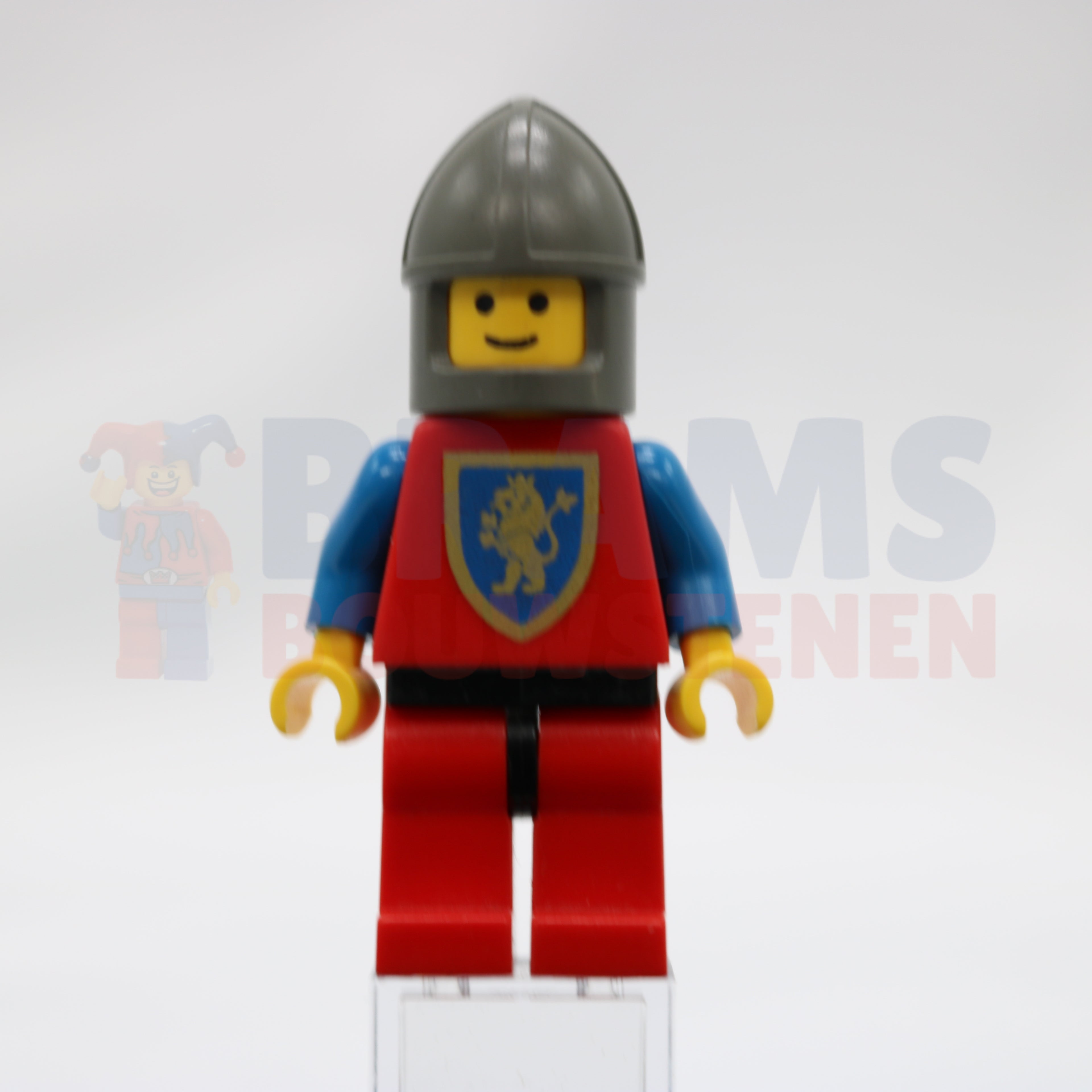 Minifig cas119 - Crusader Lion - Red Legs with Black Hips, Dark Gray Chin-Guard