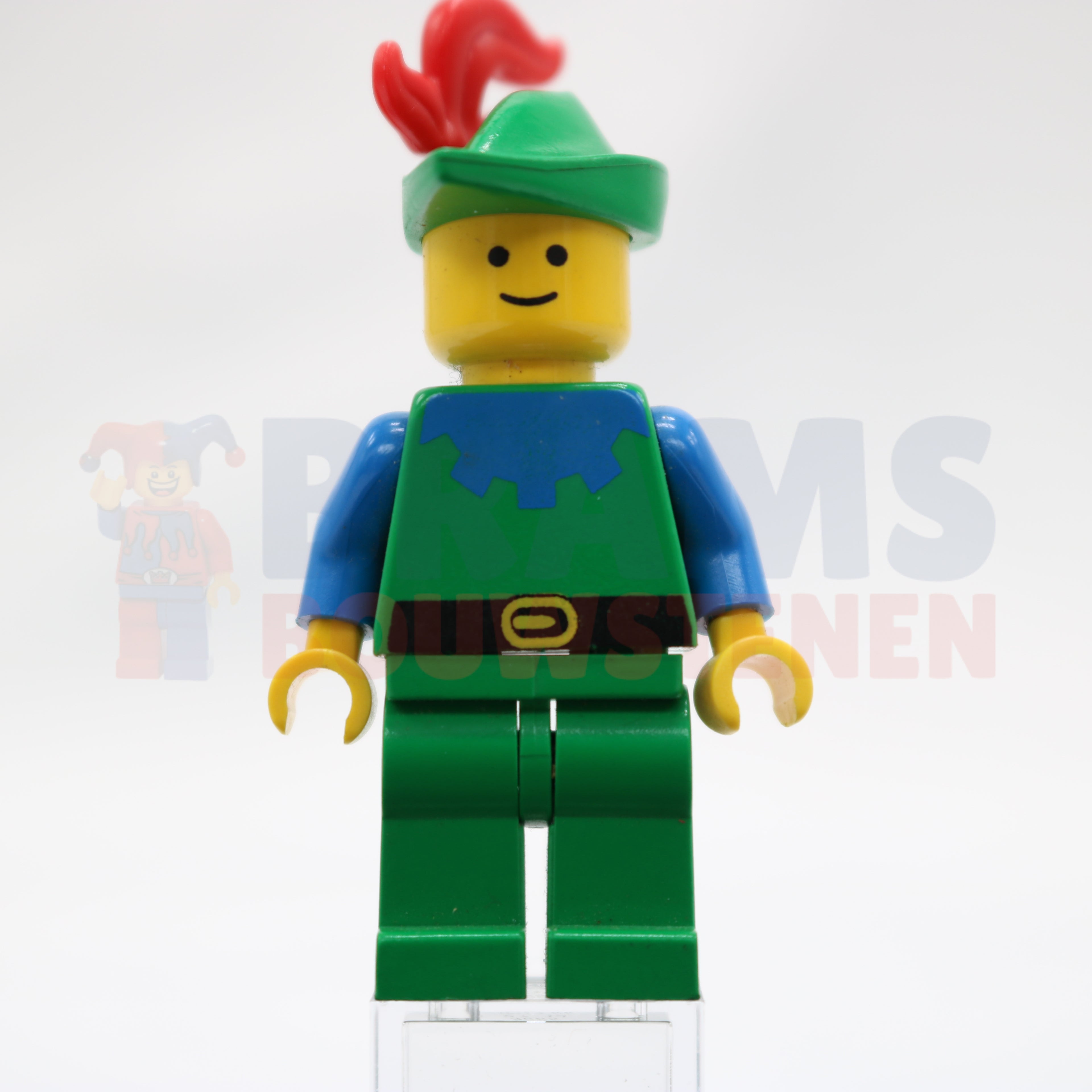 Minifig cas133 - Forestman - Blue, Green Hat, Red 3-Feather Plume