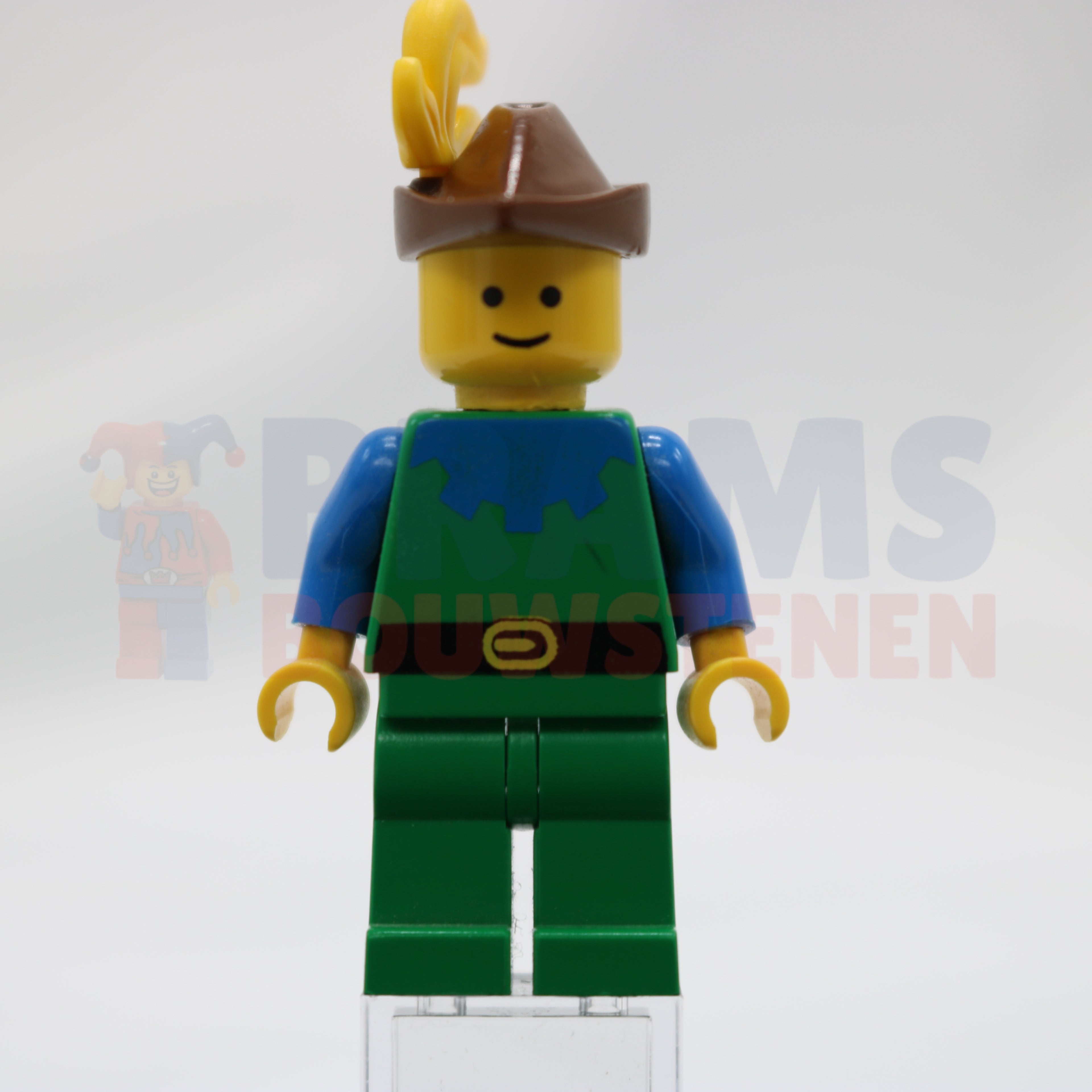 Minifig cas136 - Forestman - Blue, Brown Hat, Yellow 3-Feather Plume