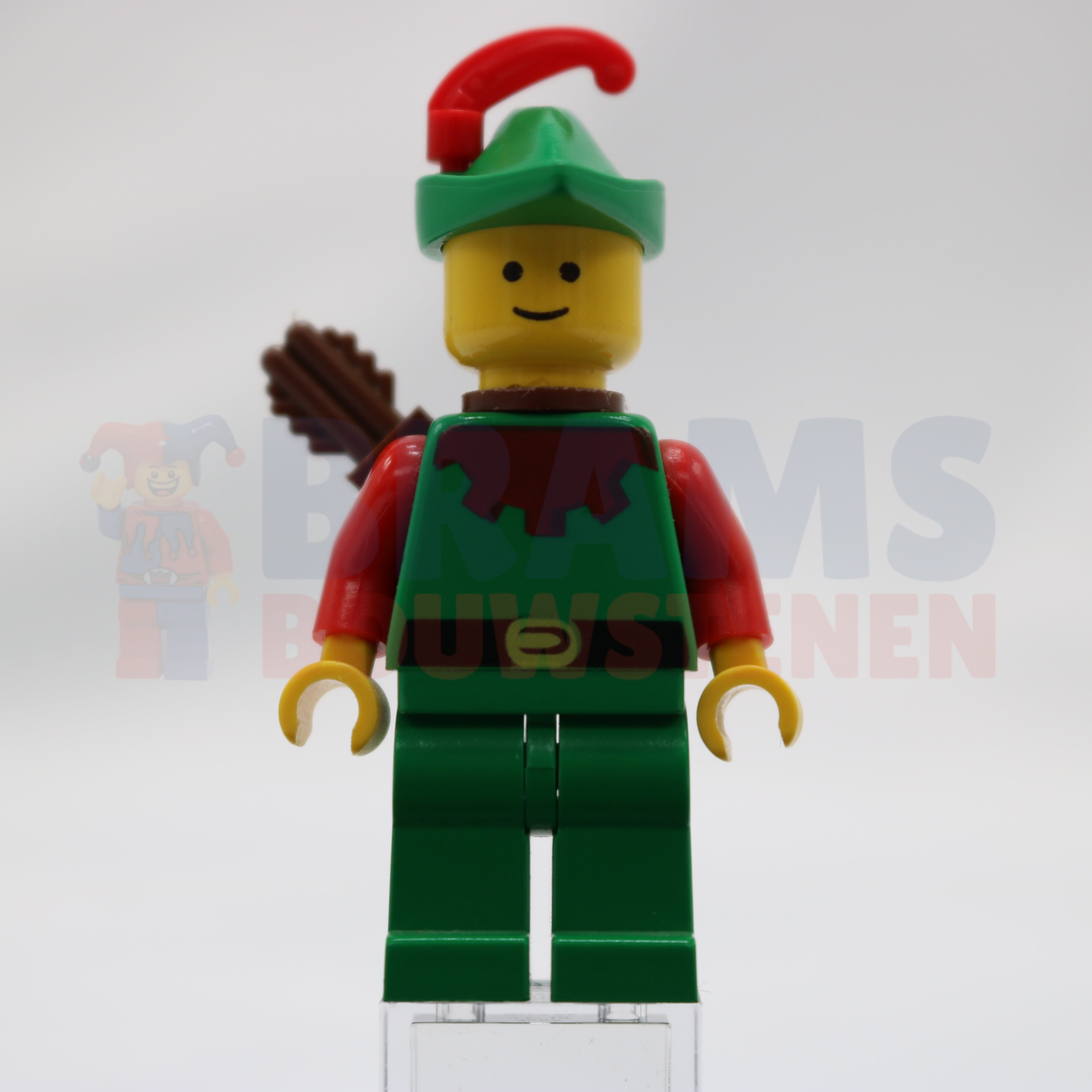 Minifig cas137a - Forestman - Red, Green Hat, Red Feather, Quiver