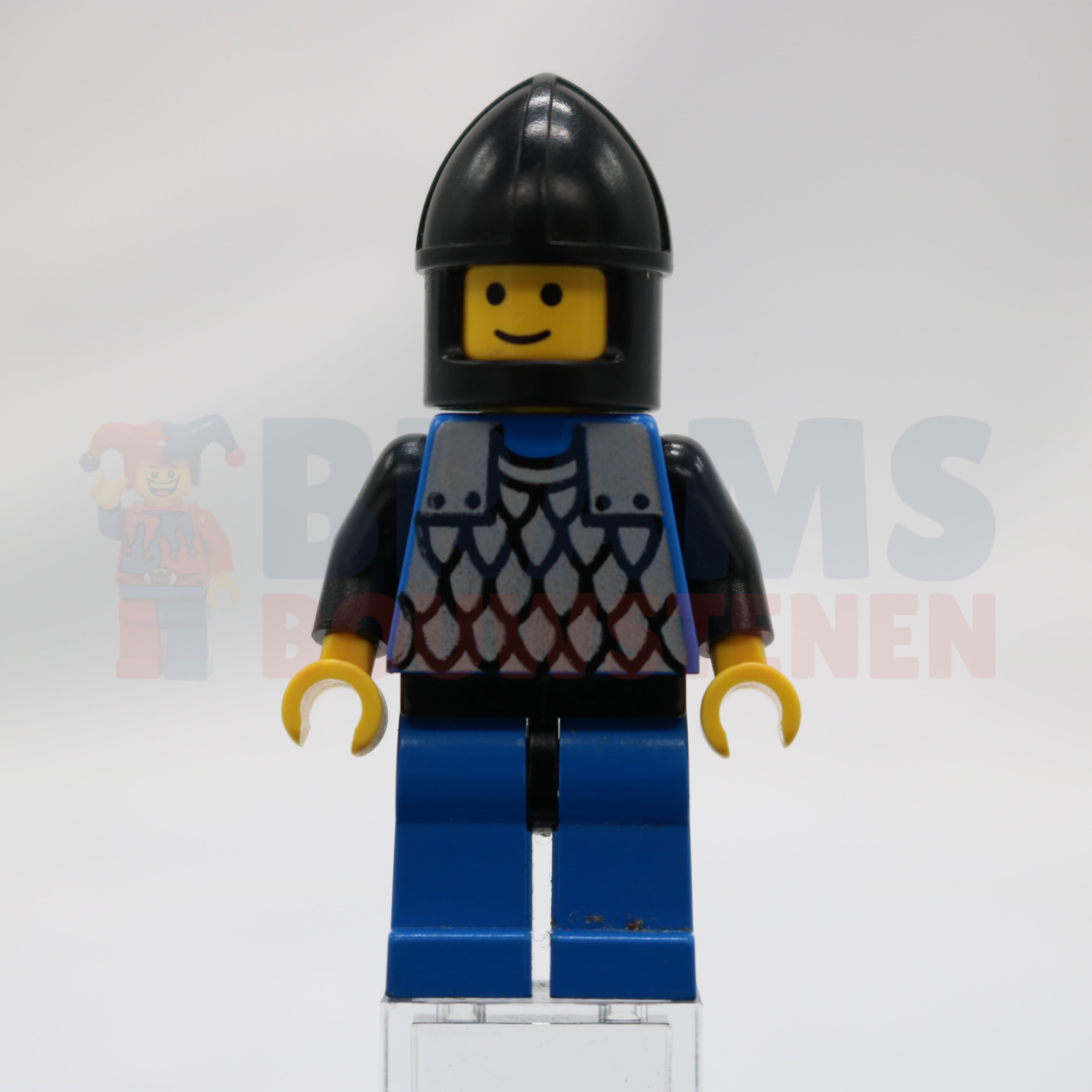 Minifig cas141 - Scale Mail - Blue, Blue Legs with Black Hips, Black Chin-Guard