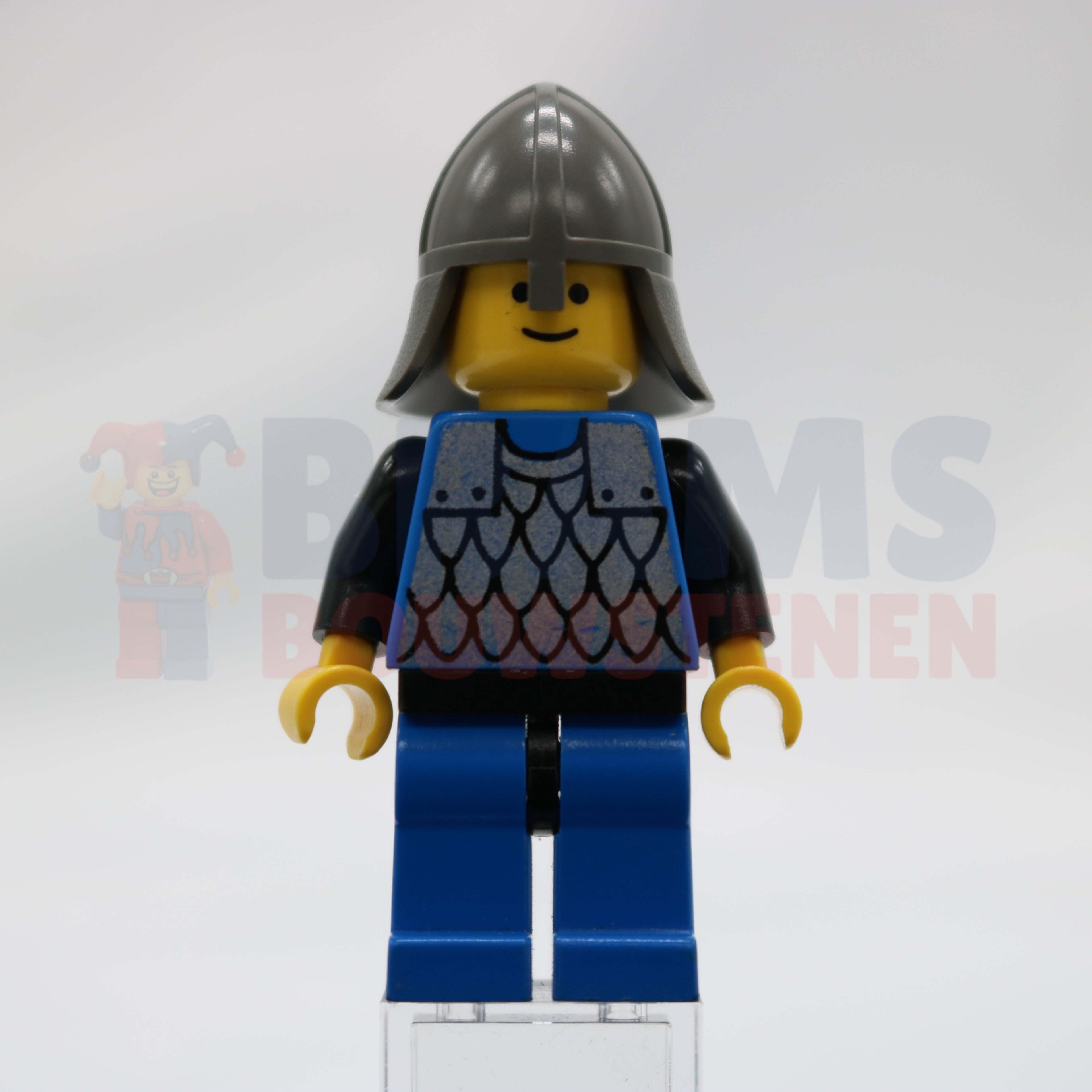 Minifig cas142 - Scale Mail - Blue, Blue Legs with Black Hips, Dark Gray Neck-Protector