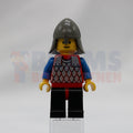 Minifig cas150 - Scale Mail - Red with Blue Arms, Black Legs with Red Hips, Dark Gray Neck-Protector
