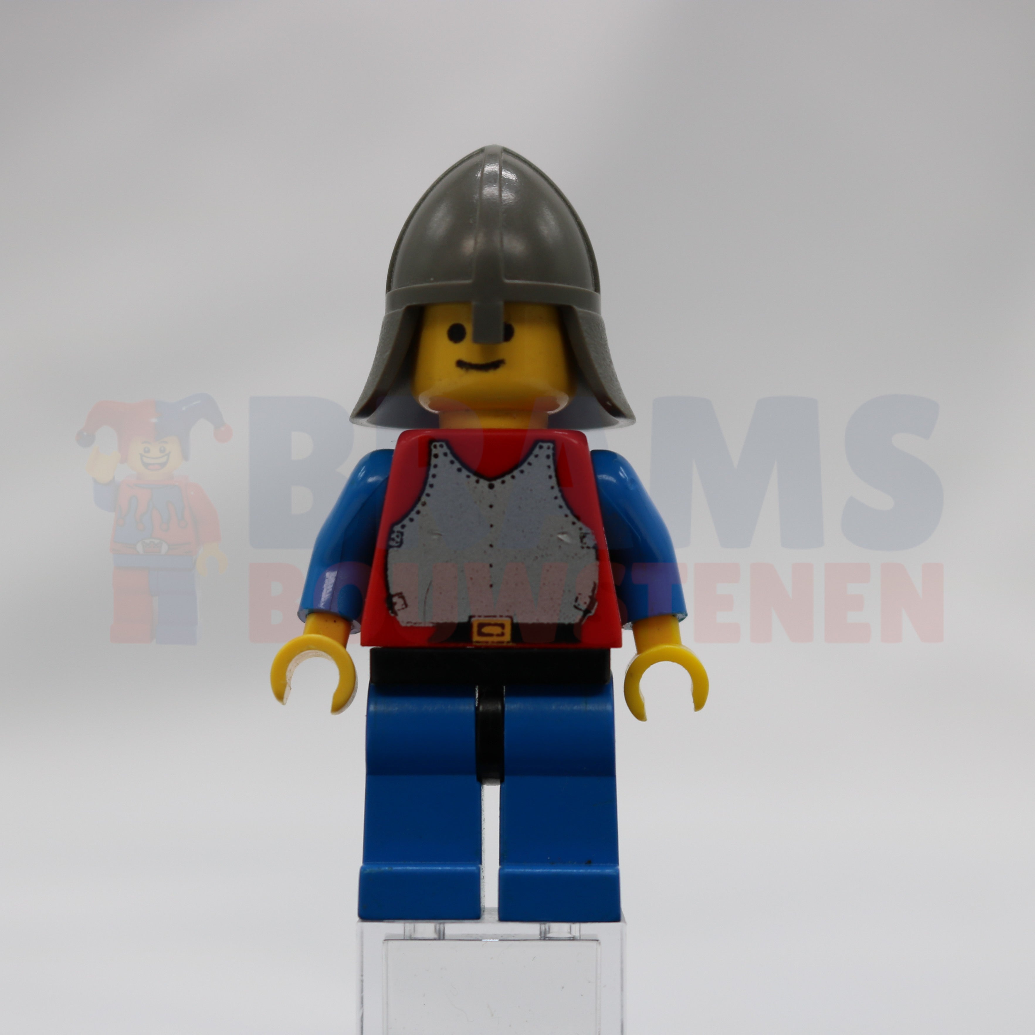 Minifig cas199 - Breastplate - Red with Blue Arms, Blue Legs with Black Hips, Dark Gray Neck-Protector