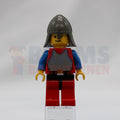 Minifig cas200 - Breastplate - Red with Blue Arms, Red Legs with Black Hips, Dark Gray Neck-Protector
