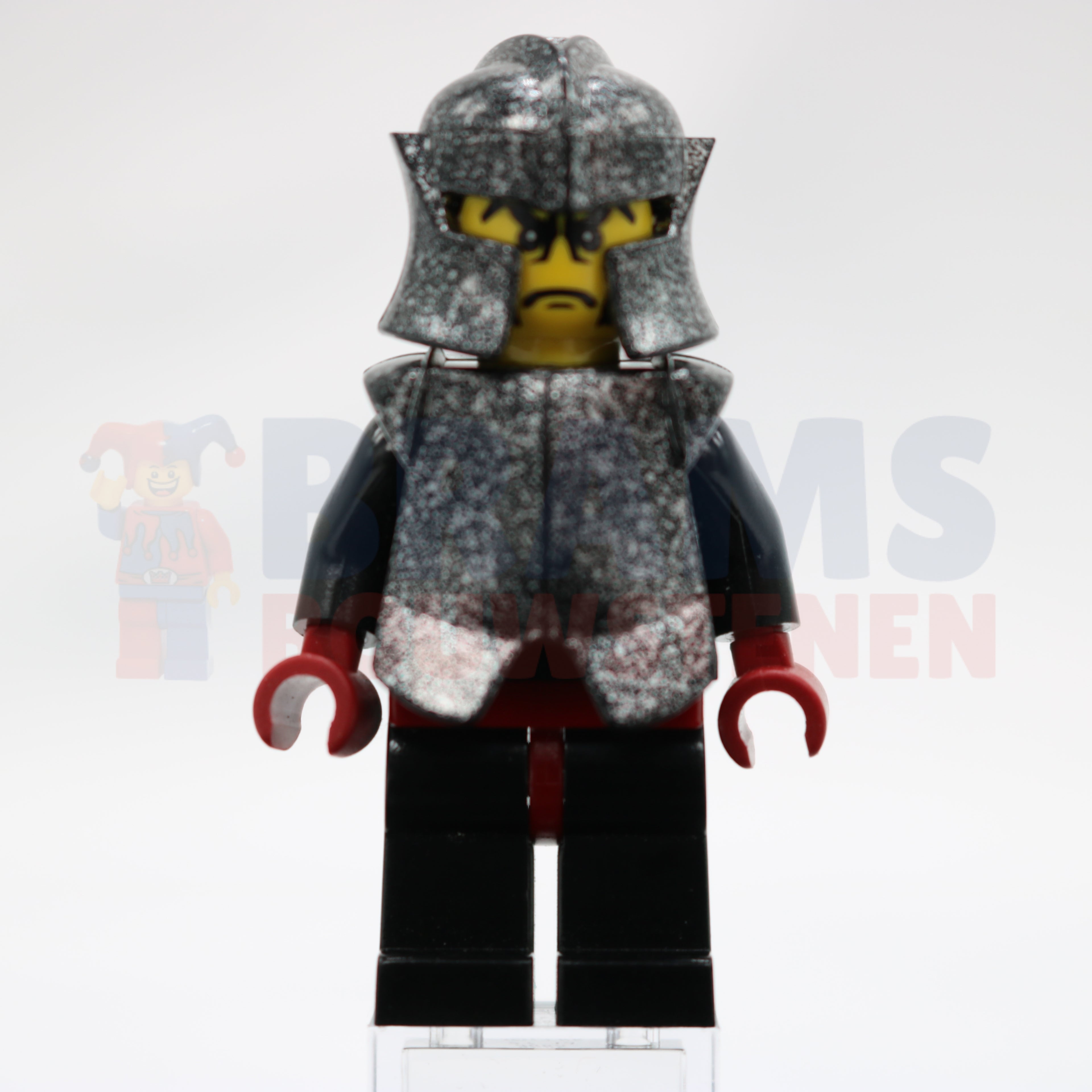 Minifig cas271 - Knights Kingdom II - Shadow Knight, Speckle Black-Silver Armor and Helmet