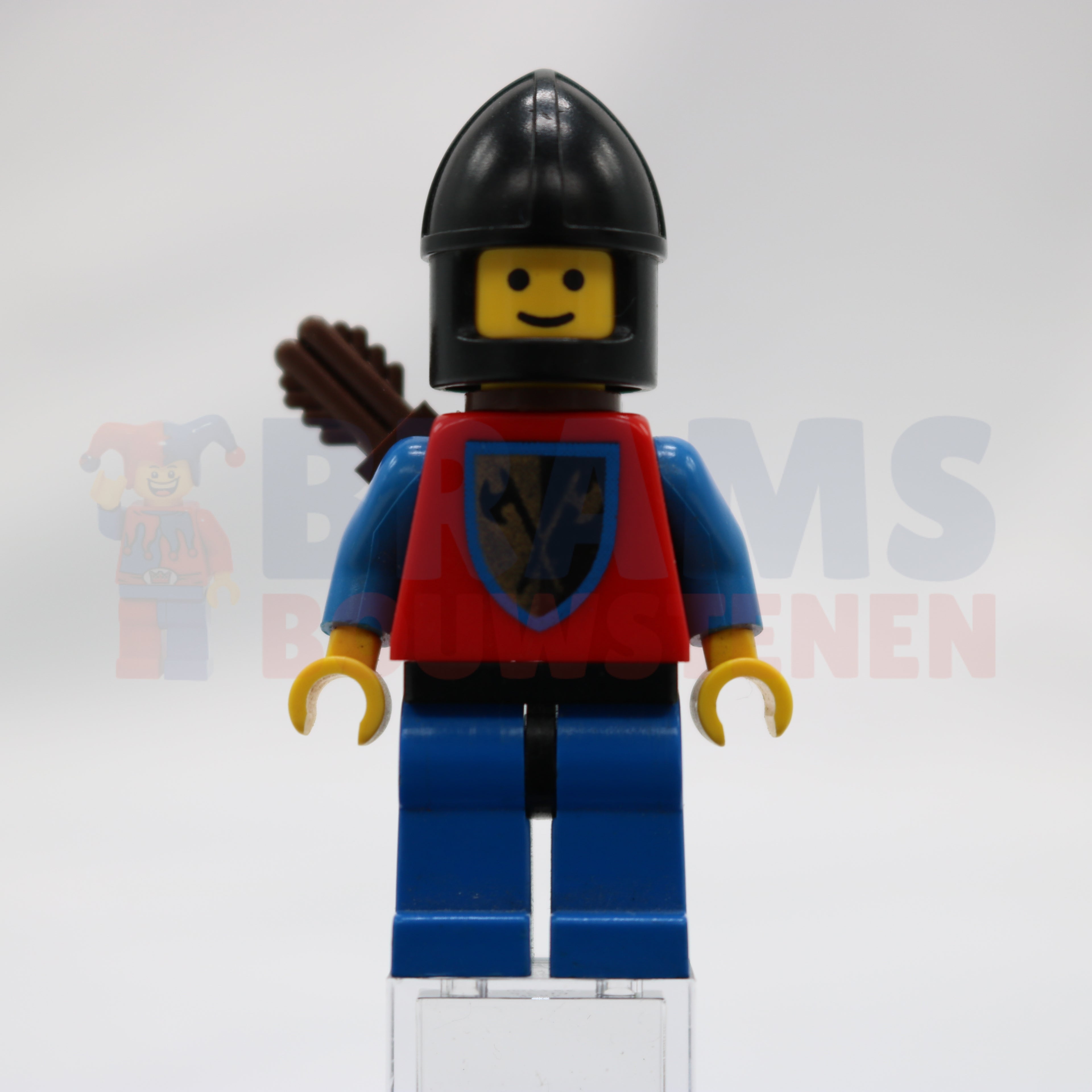 Minifig cas288 - Crusader Ax - Blue Legs with Black Hips, Black Chin-Guard, Quiver
