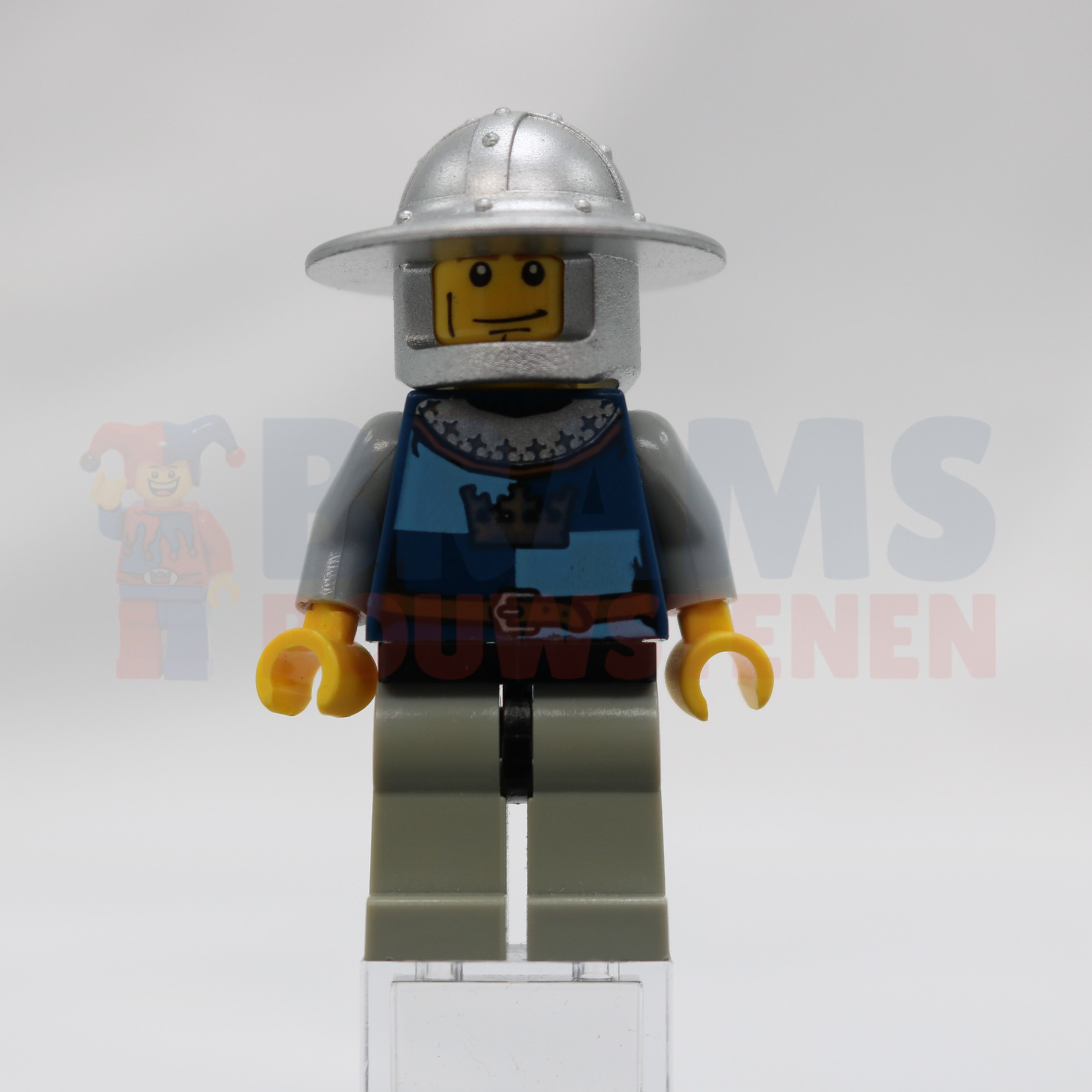 Minifig cas426 - Fantasy Era - Crown Knight Quarters, Helmet with Broad Brim, Vertical Cheek Lines