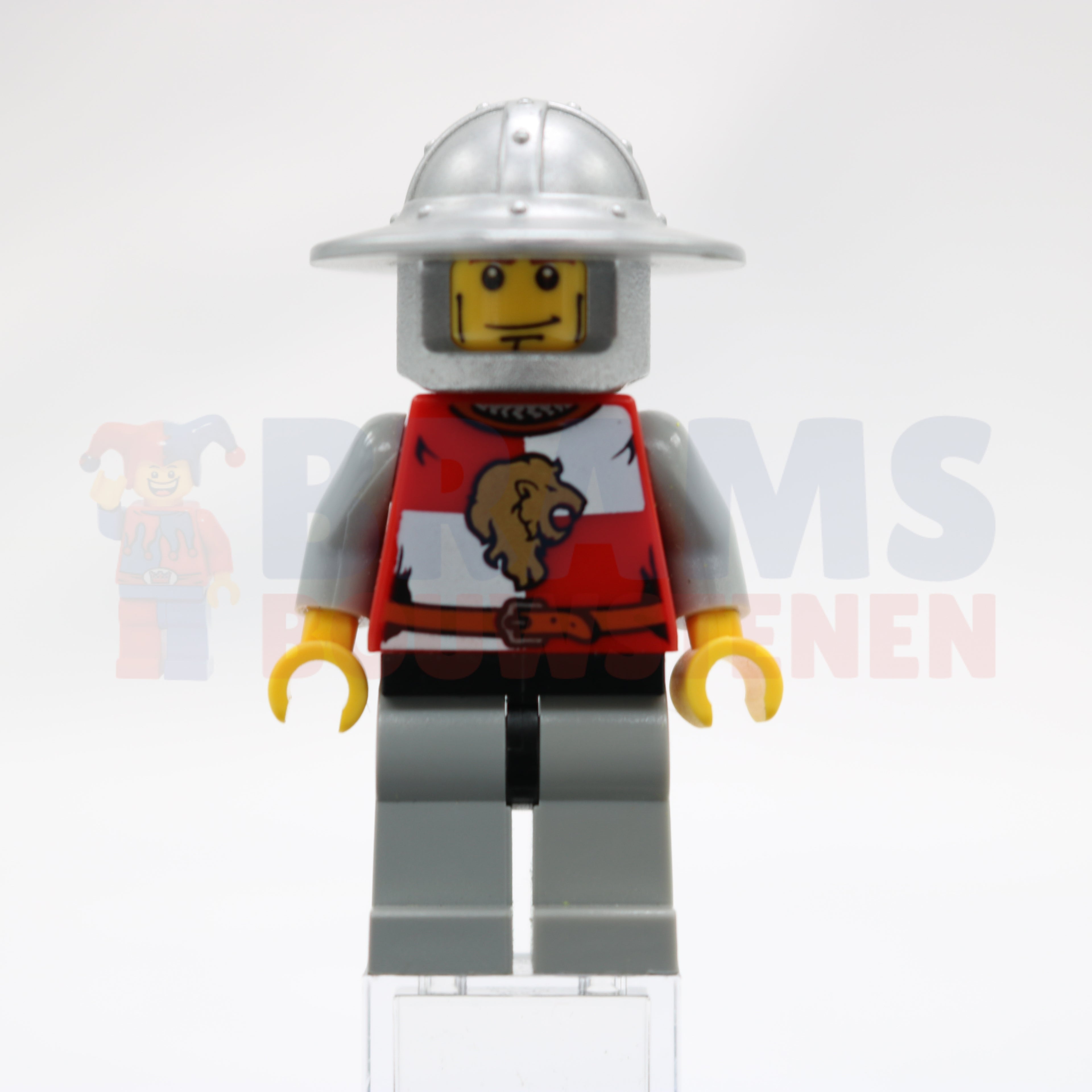 Minifig cas446 - Kingdoms - Lion Knight Quarters, Helmet with Broad Brim, Vertical Cheek Lines