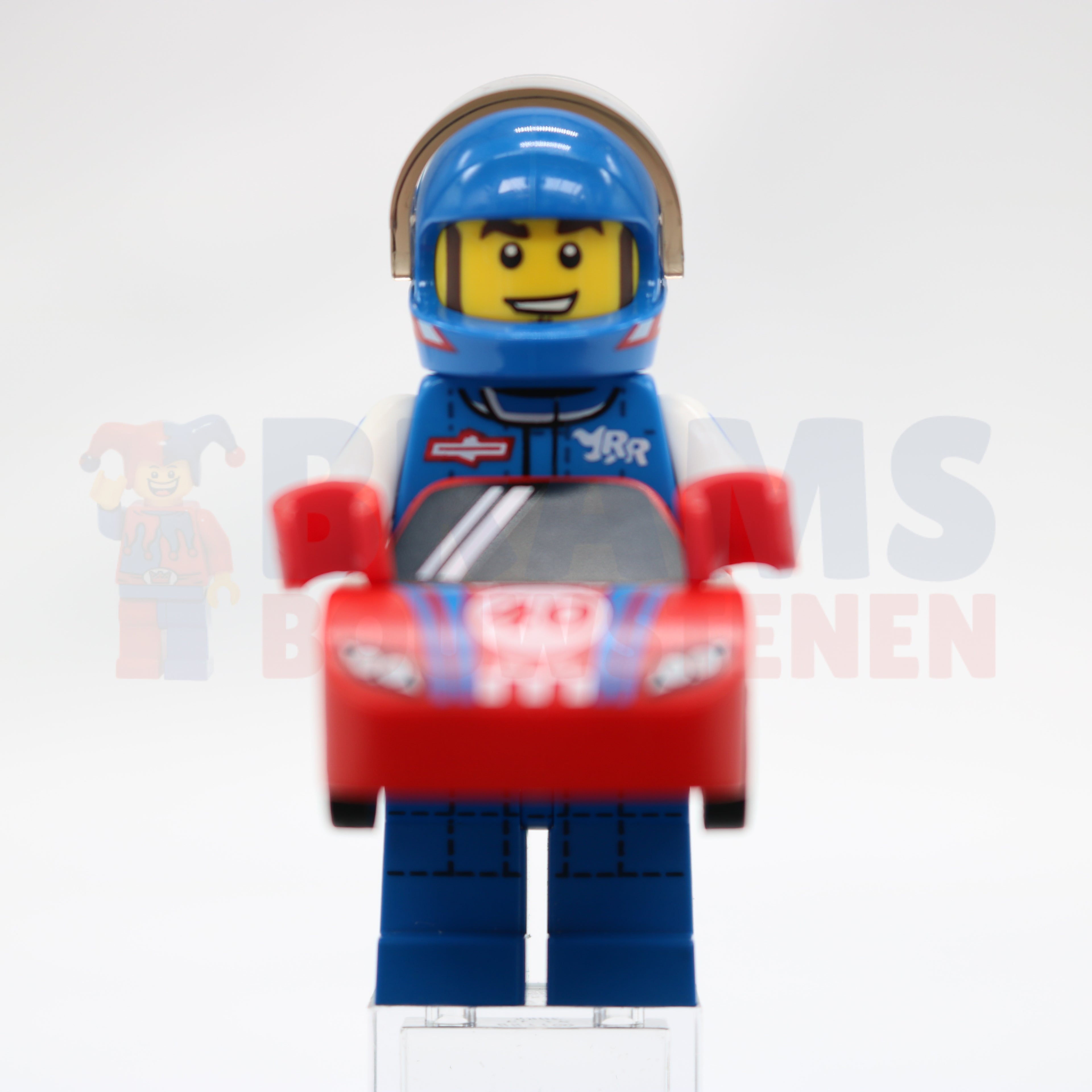 Minifig col324 - Race Car Guy, Series 18 (Minifigure Only without Stand and Accessories)