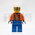 Minifig con003 - Construction Worker - Orange Shirt, White Construction Helmet
