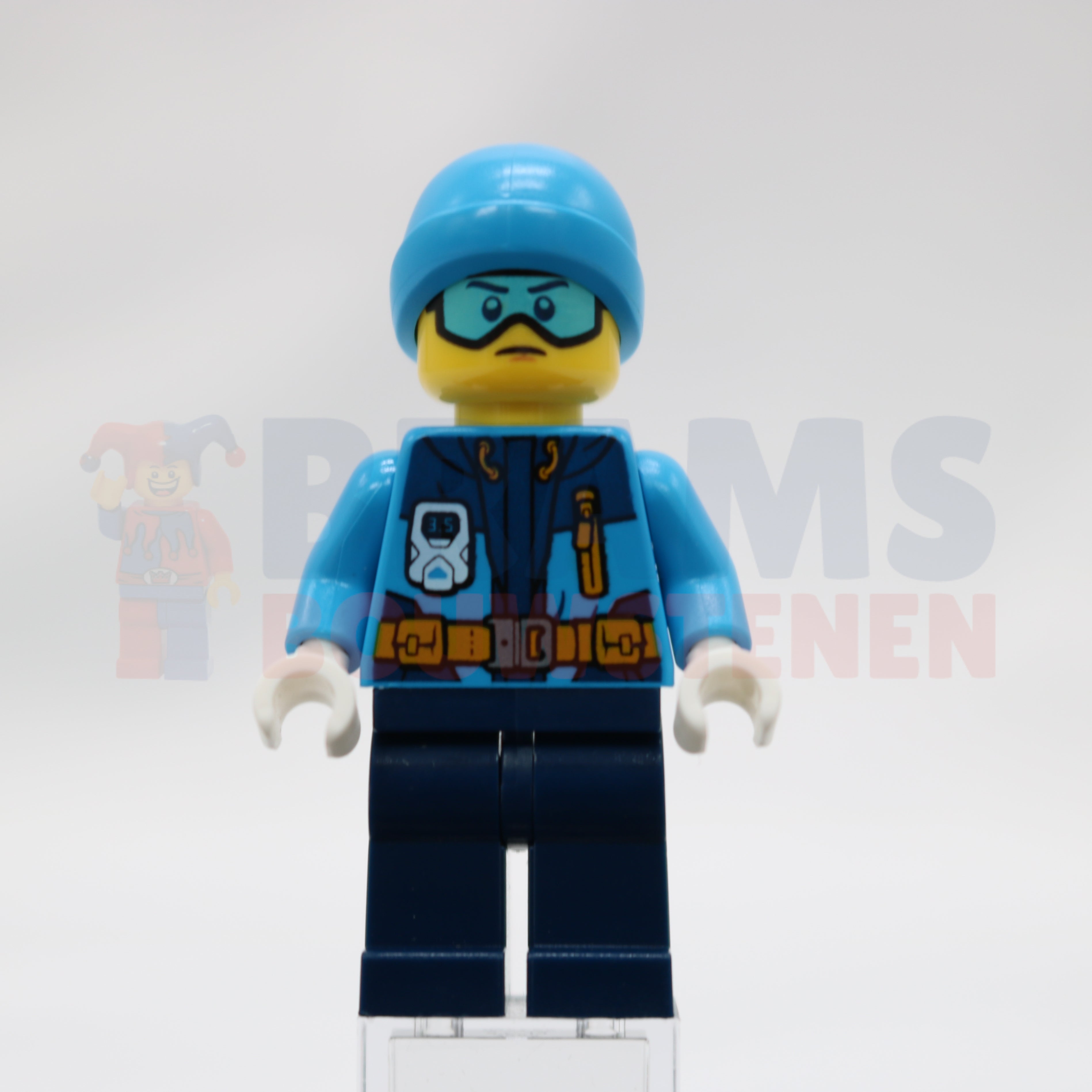Minifig cty0903 - Arctic Explorer - Male, Dark Blue Legs, Dark Azure Beanie, Medium Azure Ski Goggles