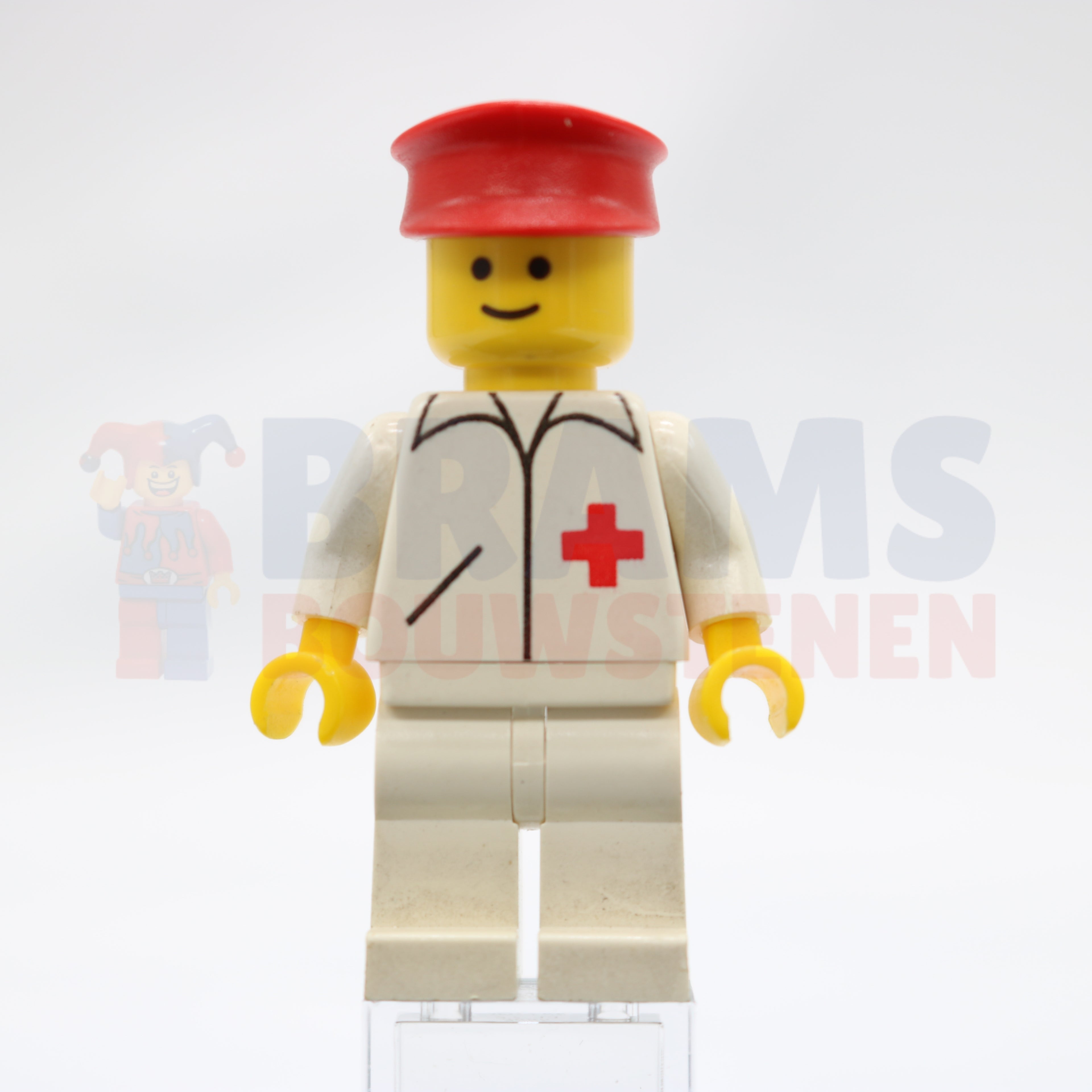 Minifig doc007 - Doctor - Straight Line, White Legs, Red Hat