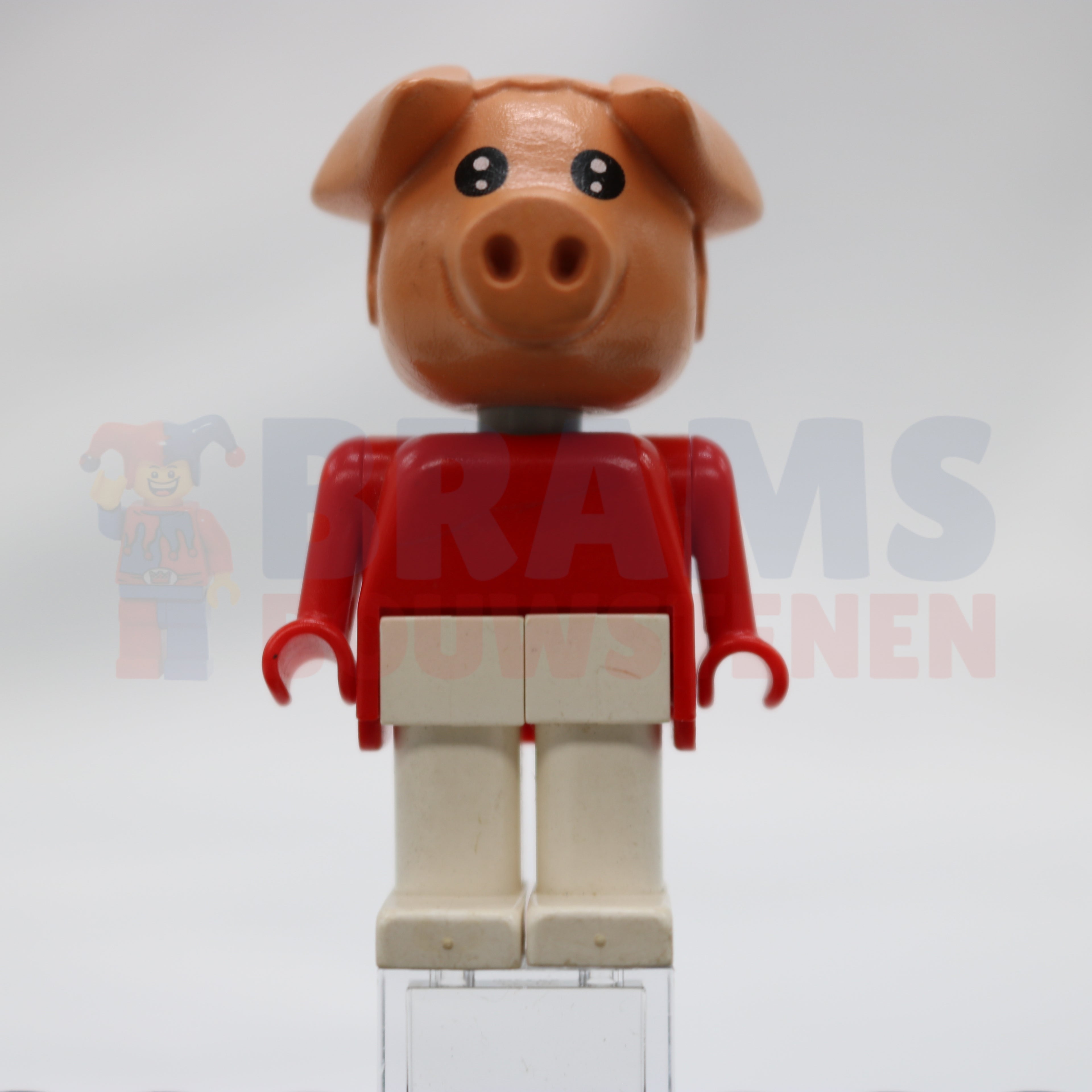 Minifig fab11d - Fabuland Pig - Pierre Pig, White Legs, Red Top (Tuba Player)
