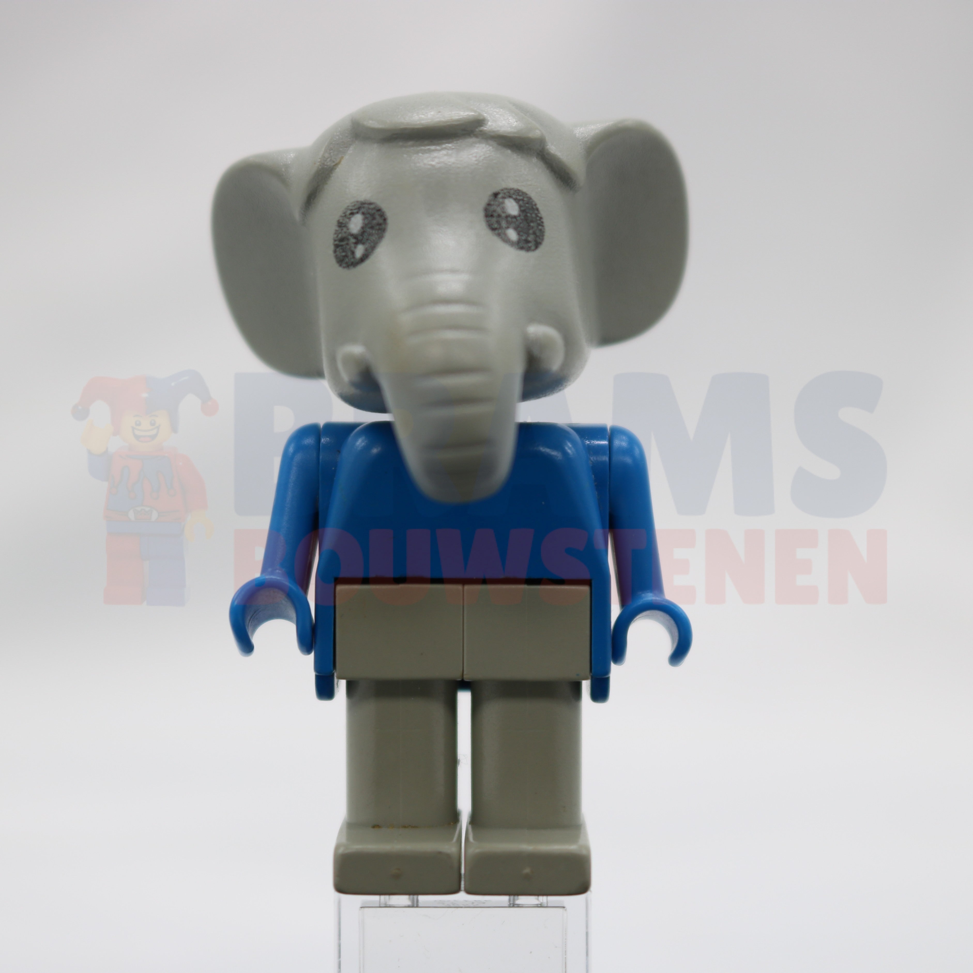 Minifig fab5a - Fabuland Elephant - Ernie Elephant, Light Gray Legs, Blue Top and Arms