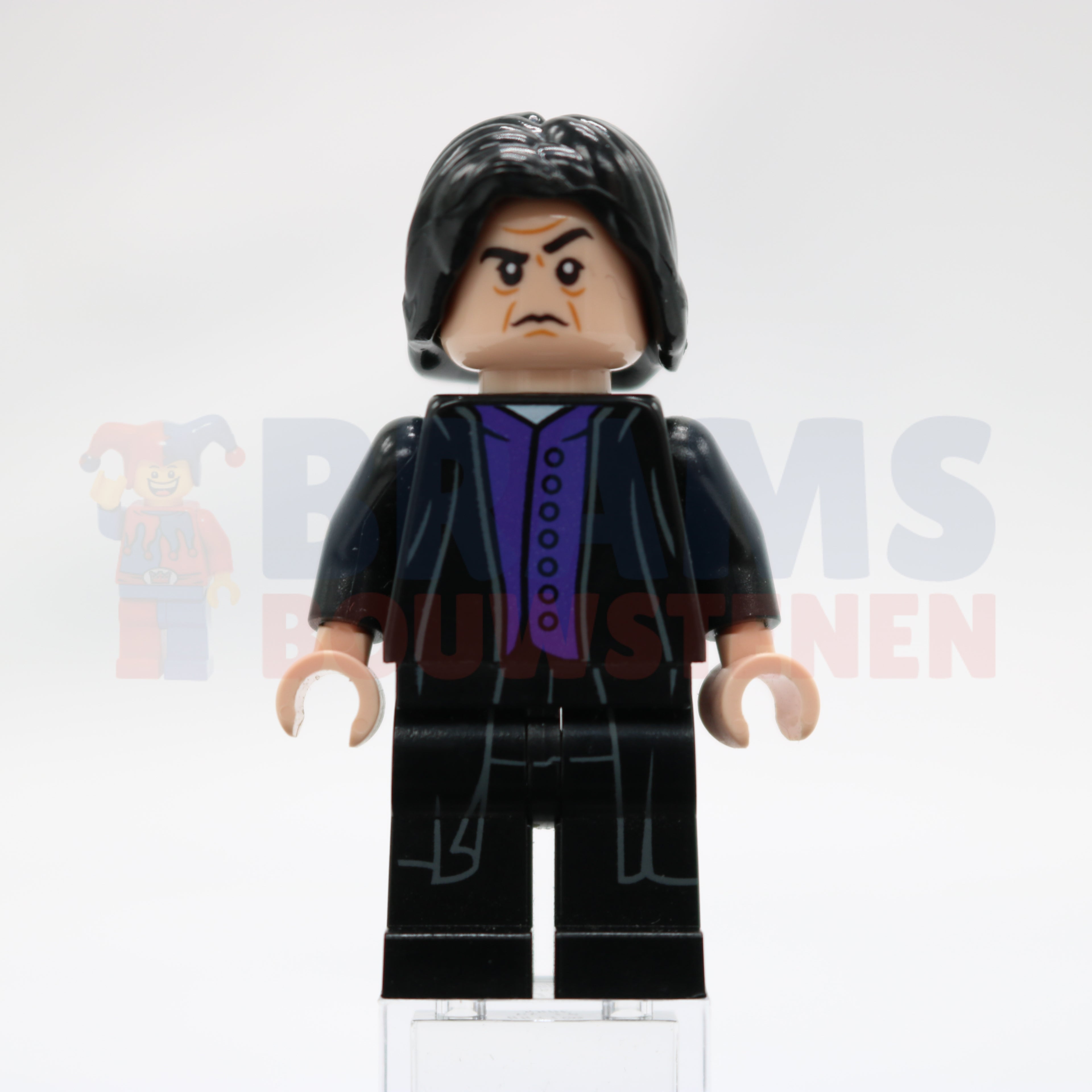 Minifig hp134b - Professor Severus Snape - Dark Purple Shirt, Black Robes, Printed Legs, No Shirt Tail