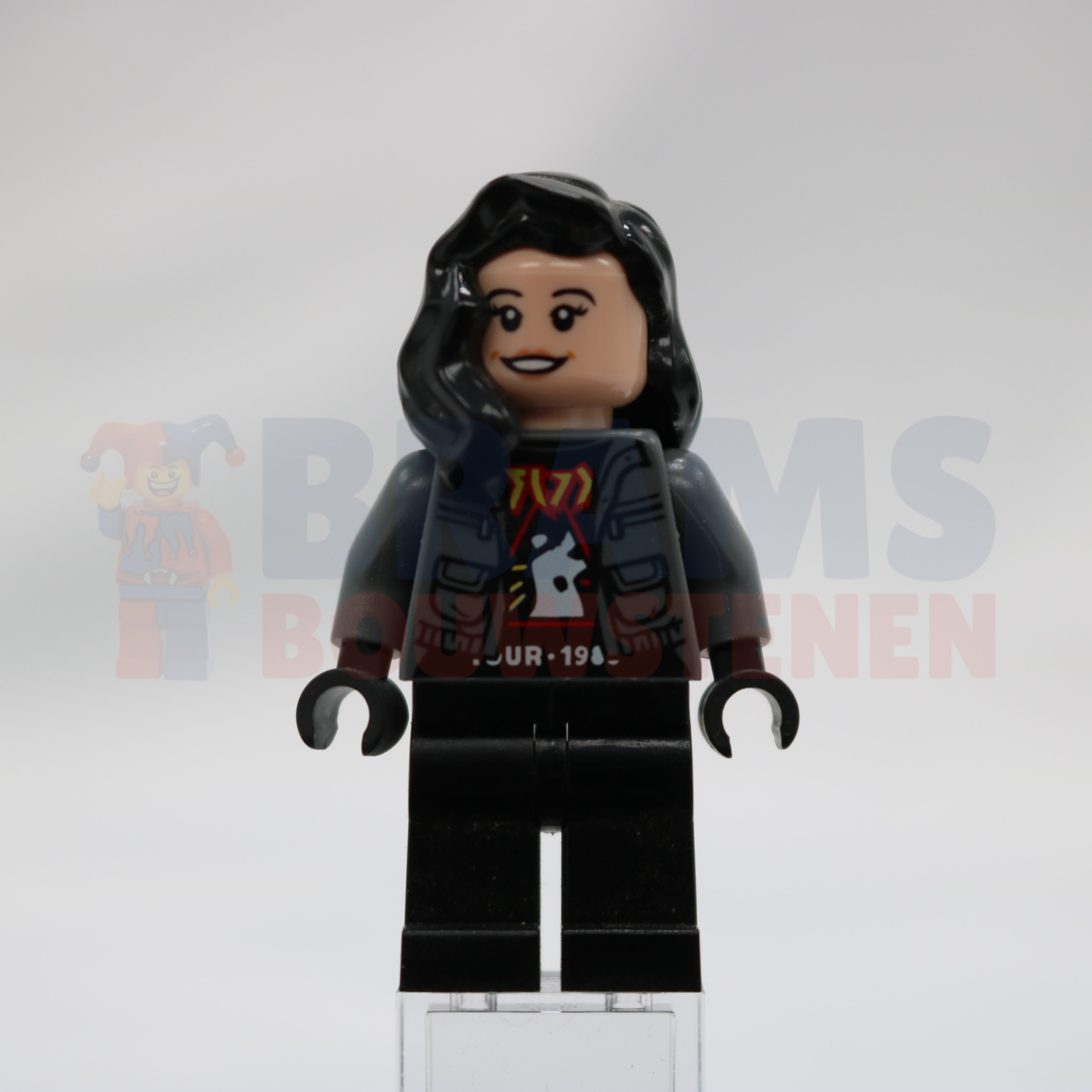 Minifig jw090 - Zia Rodriguez - Dark Bluish Gray Jacket