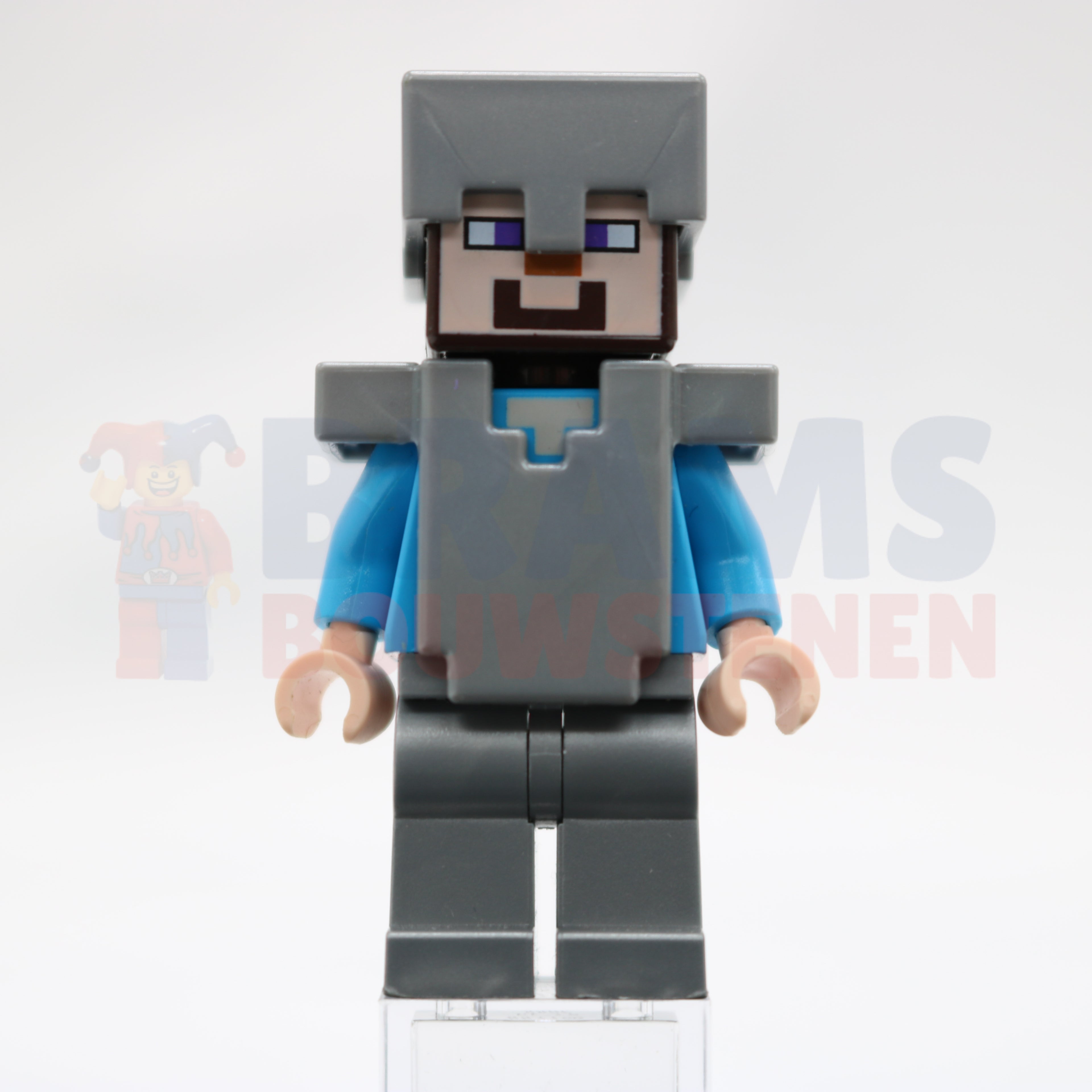 Minifig min053 - Steve - Flat Silver Legs, Helmet, and Armor