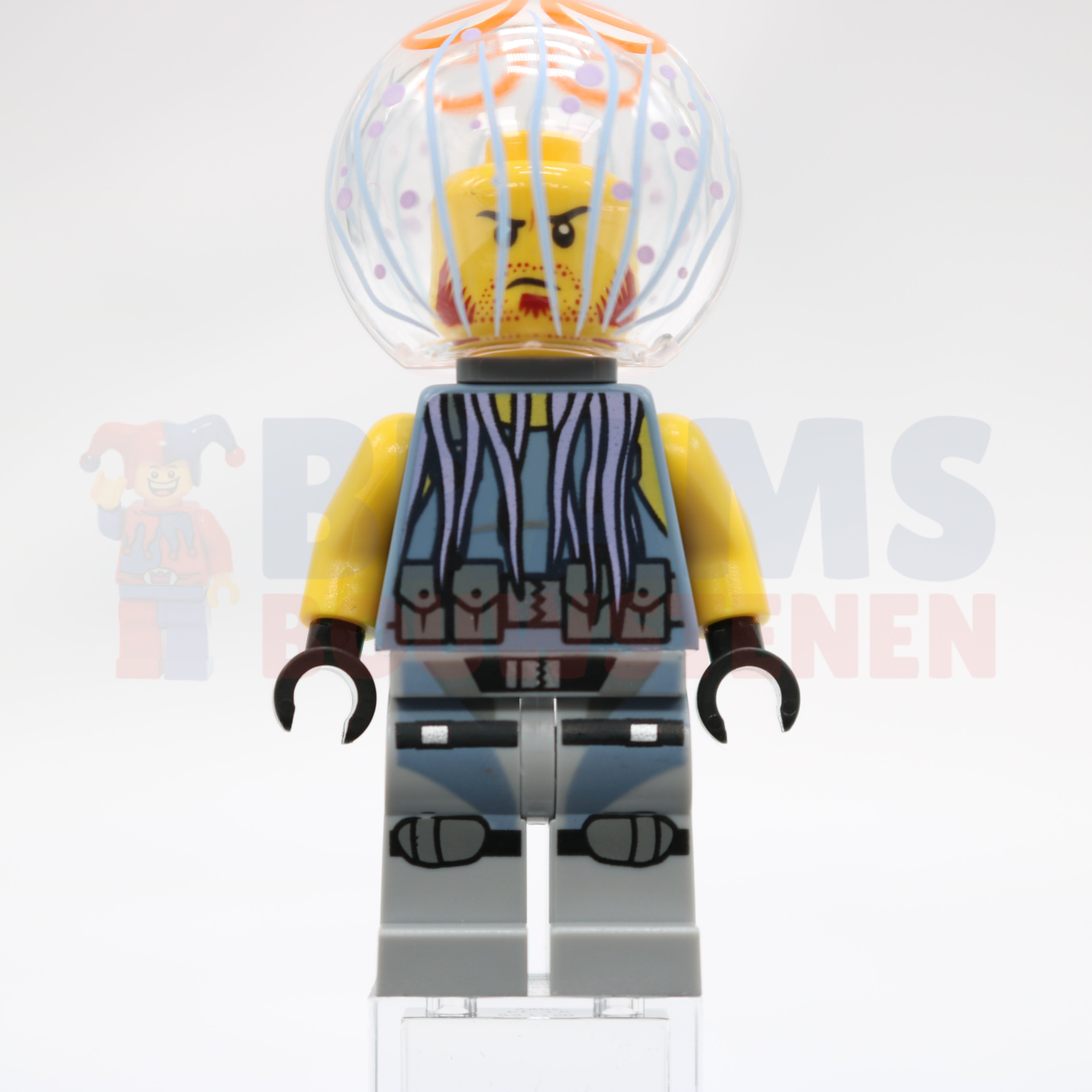 Minifig njo0352 - Jelly - Dark Red Beard, Dark Bluish Gray Neck Bracket, Trans-Medium Blue Round Plate