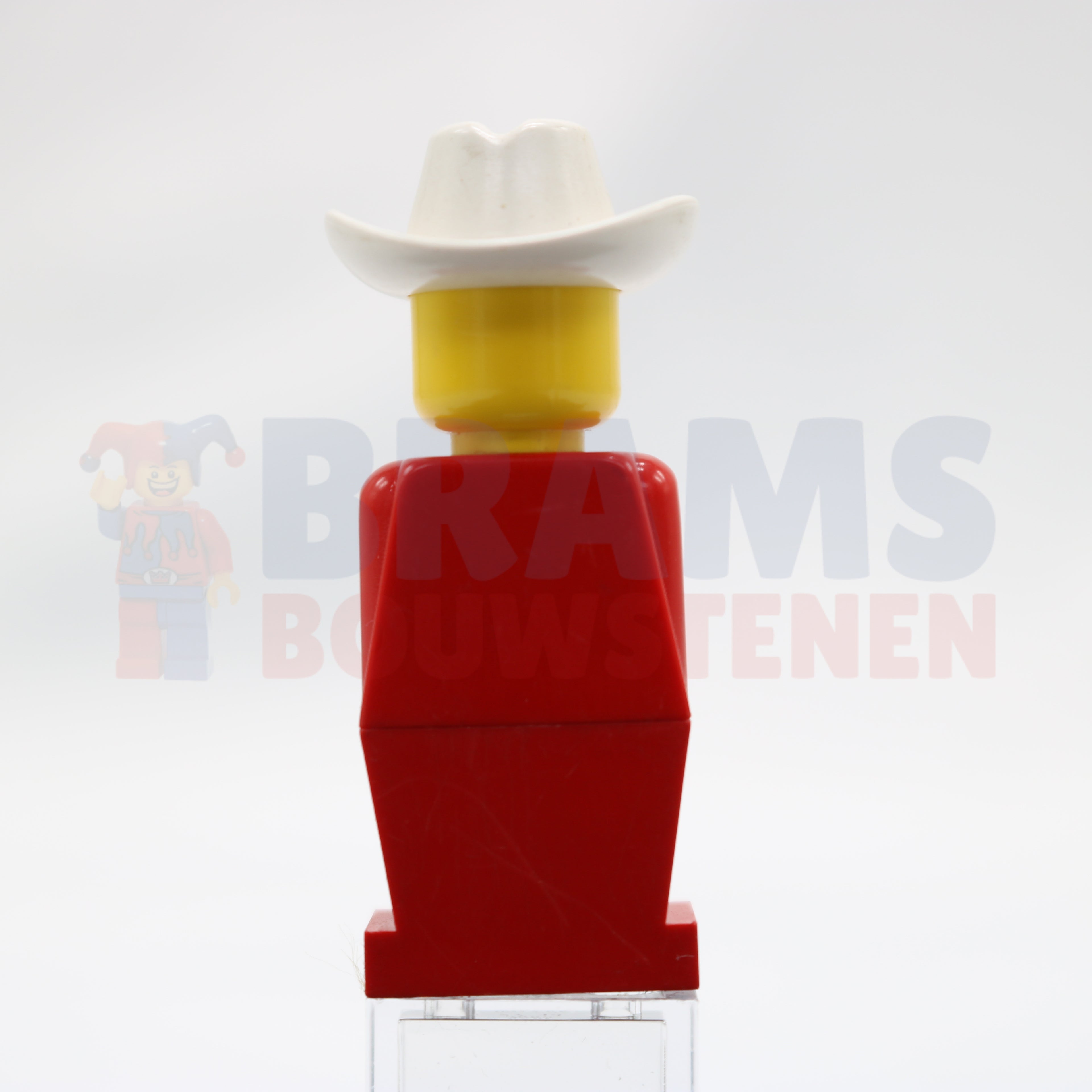 Minifig old003 - Legoland - Red Torso, Red Legs, White Cowboy Hat