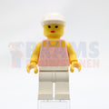 Minifig par018 - Red Dots on Pink Shirt - White Legs, White Cap