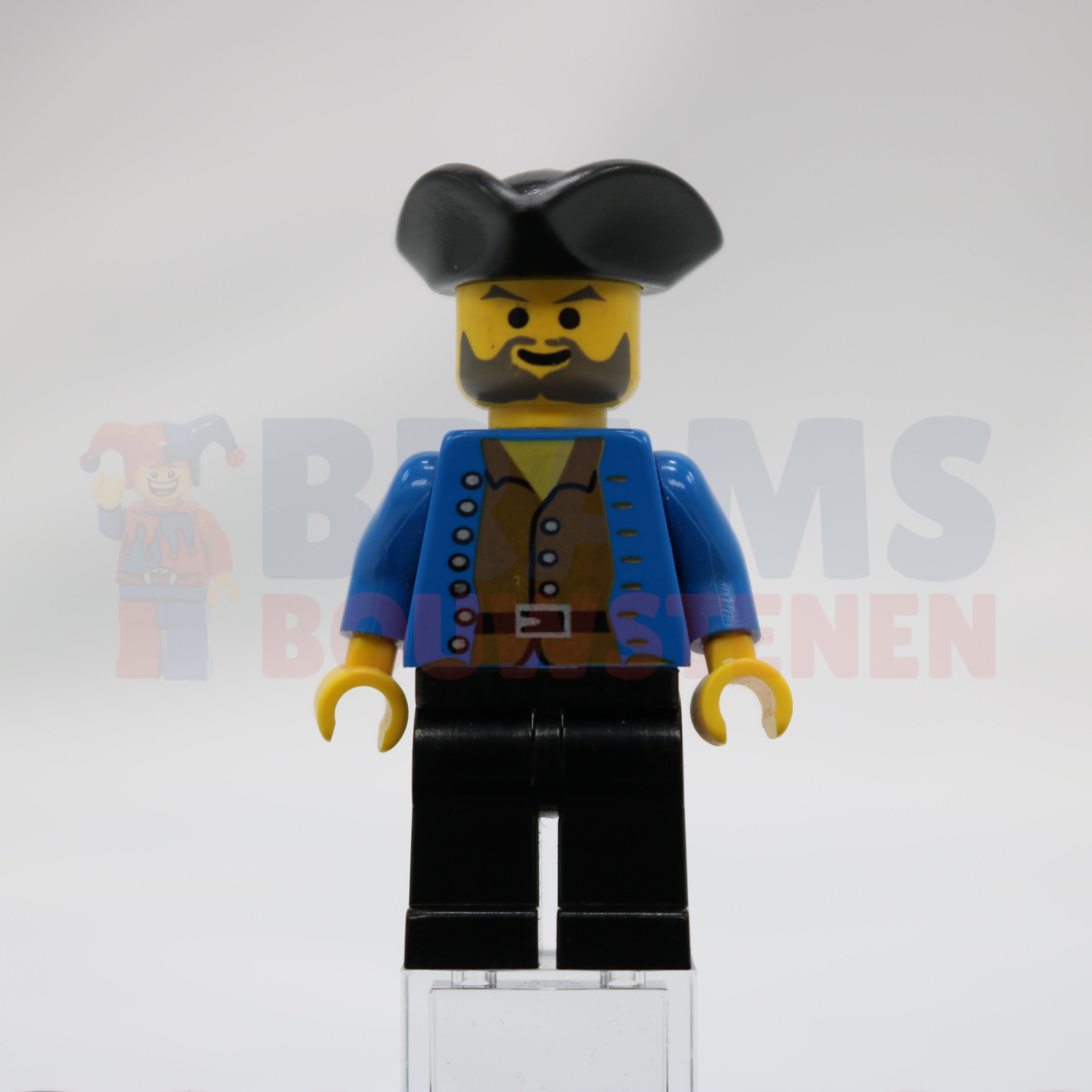 Minifig pi033 - Pirate Brown Shirt, Black Legs, Black Pirate Triangle Hat