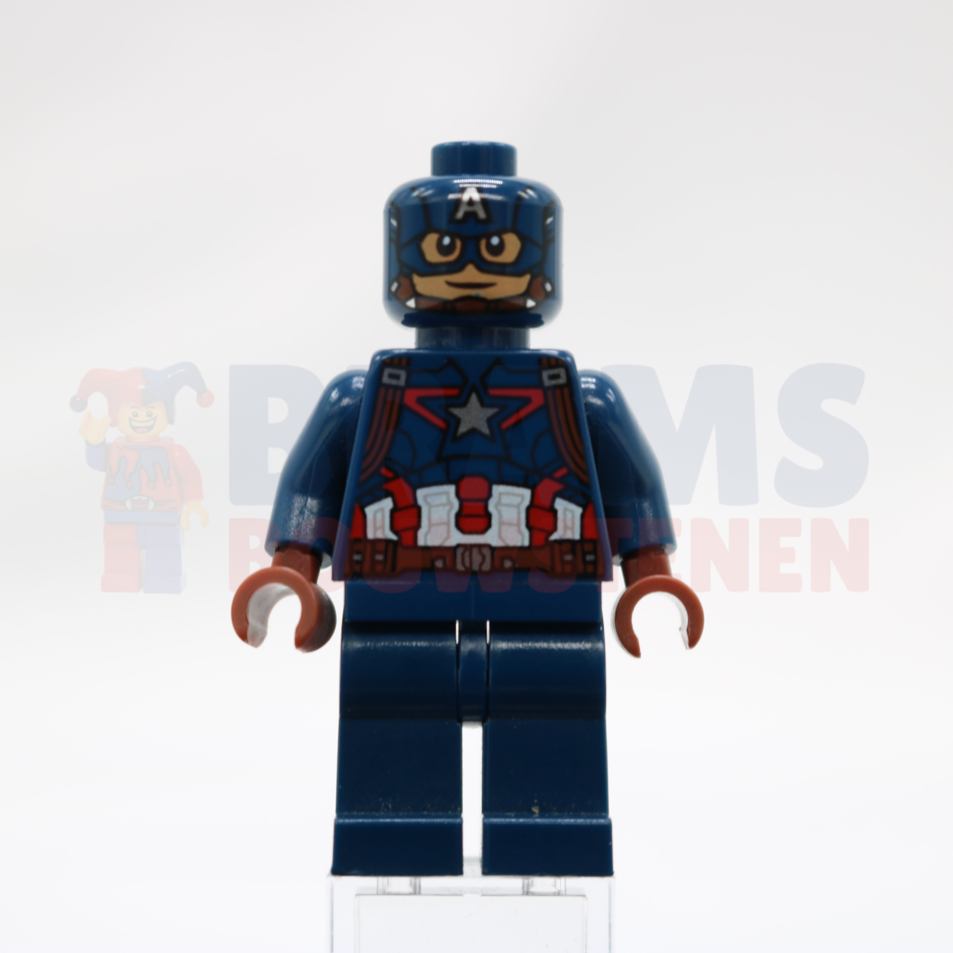 Minifig sh0177 - Captain America - Dark Blue Suit, Reddish Brown Hands, Mask