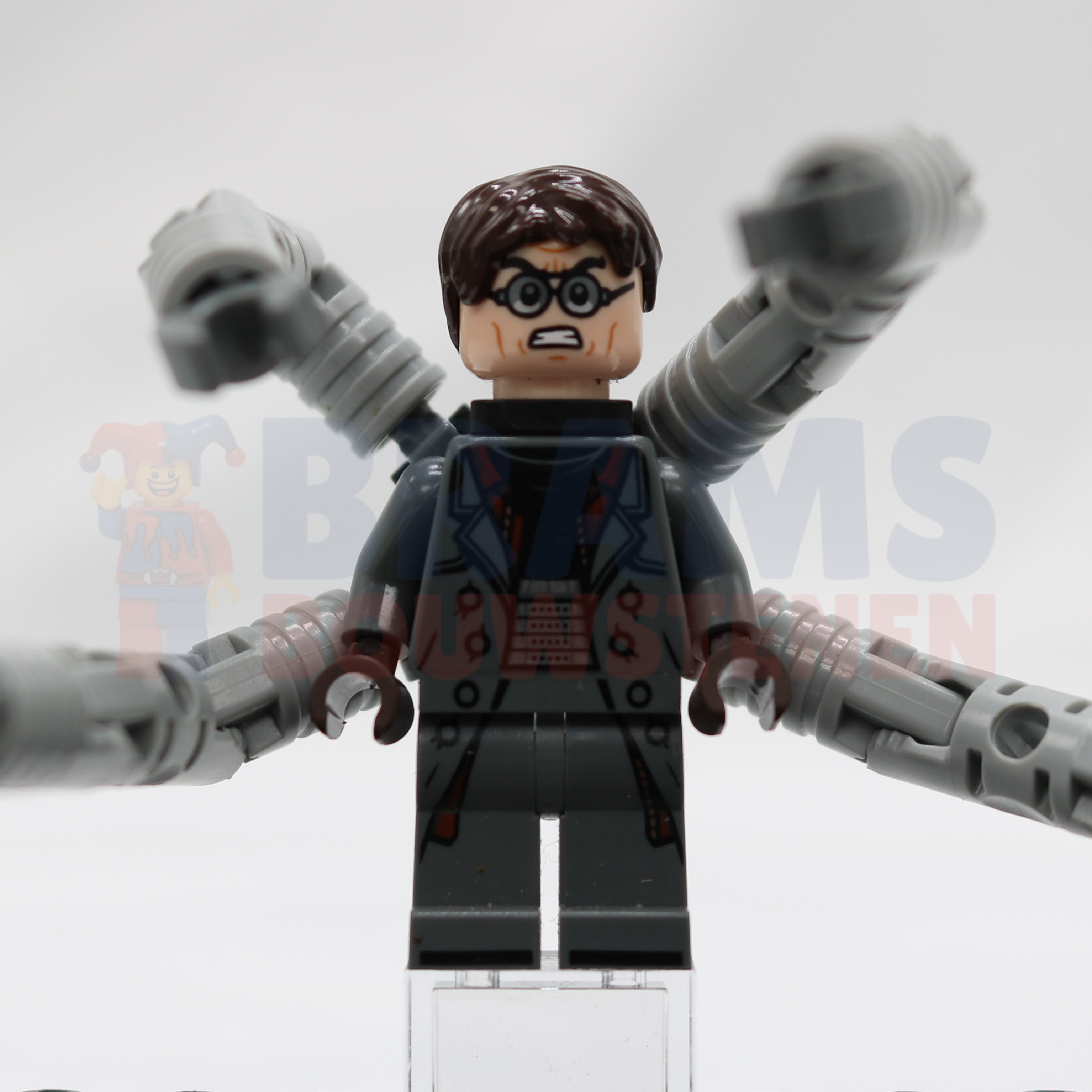 Minifigure sh0890 - Dr. Octopus (Otto Octavius) / Doc Ock - Dark Bluish Gray Outfit, Mechanical Arms