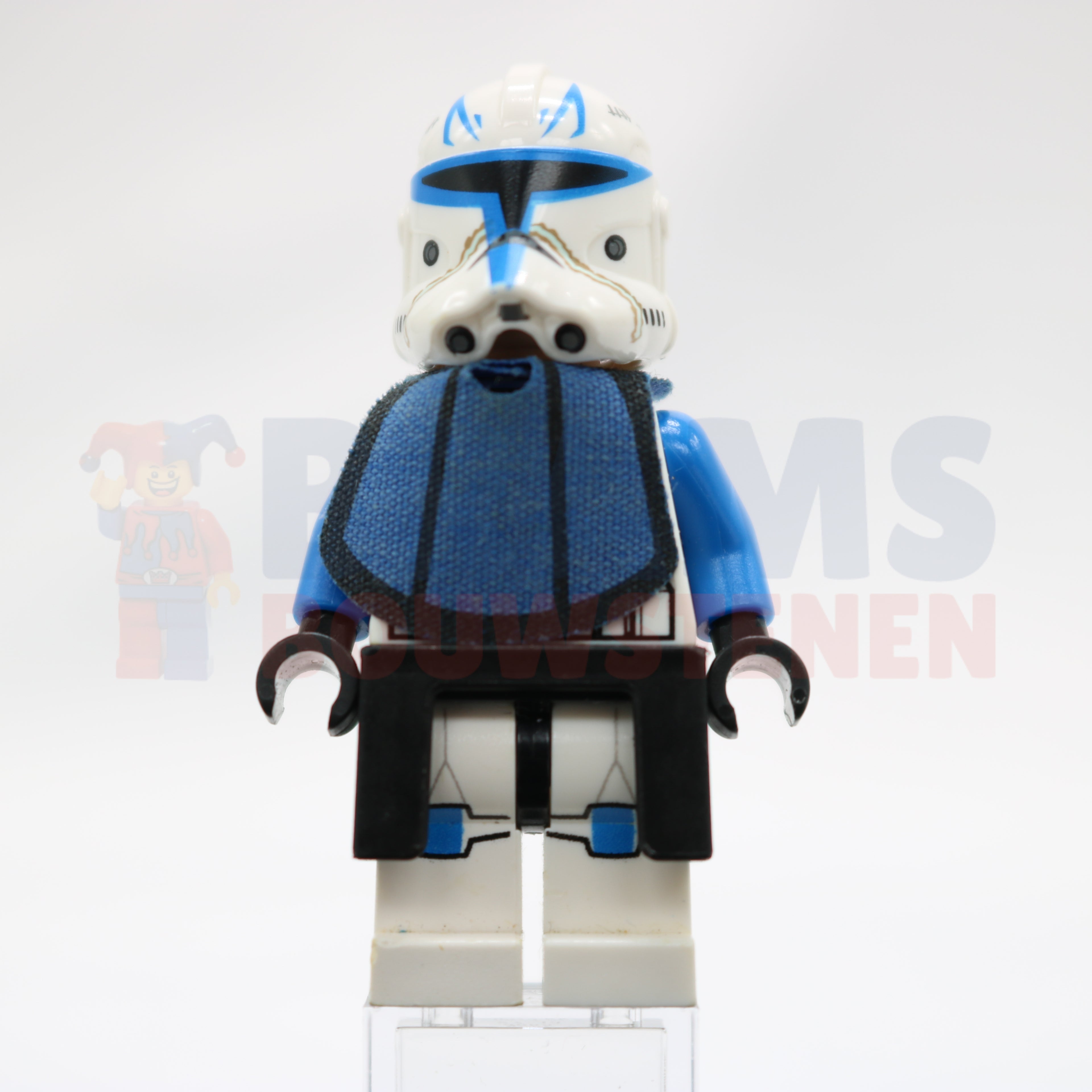 Minifig sw0450 - Clone Trooper Captain Rex, 501st Legion (Phase 2) - Blue Cloth Pauldron, Black Cloth Kama, Large Eyes