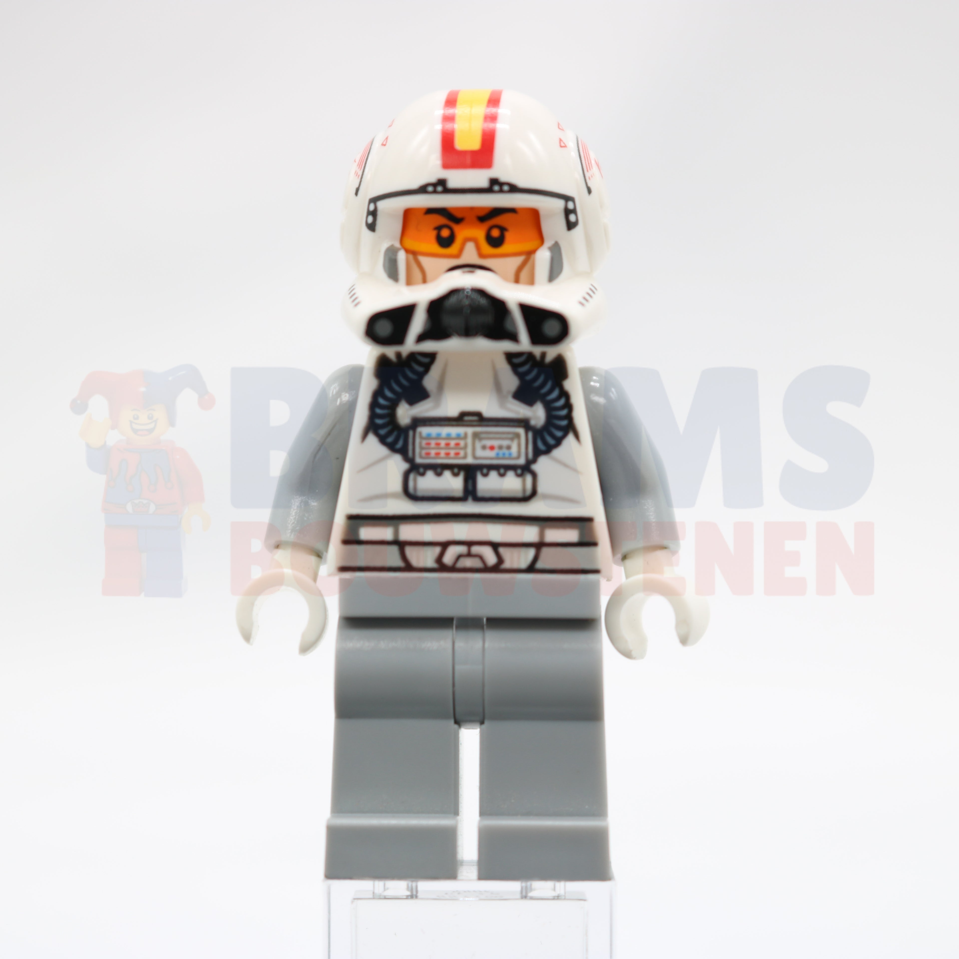 Minifig sw0608 - Clone Trooper Pilot (Phase 2) - Light Bluish Gray Arms and Legs, Cheek Lines