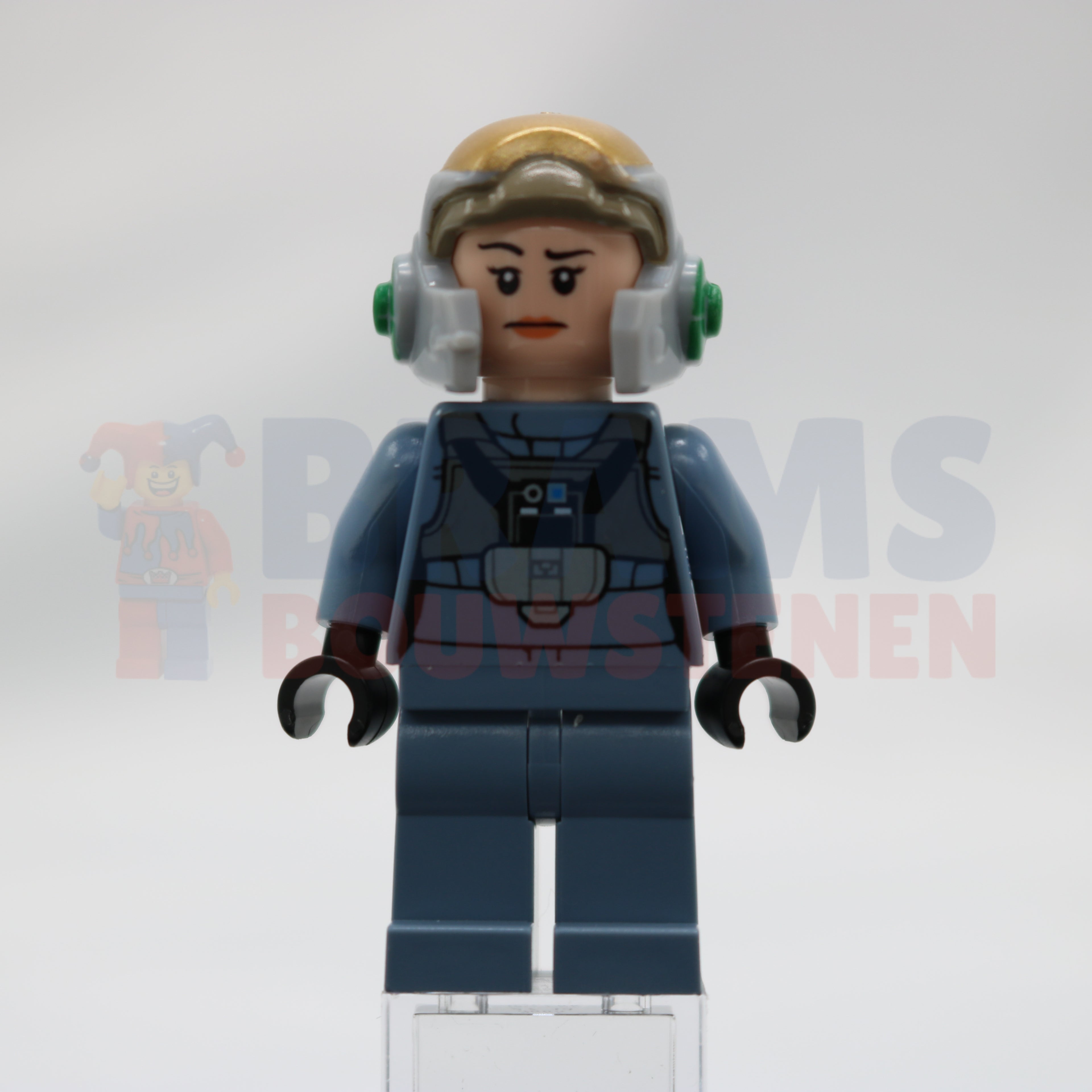 Minifig sw0743 - Rebel Pilot A-wing (Open Helmet, Sand Blue Jumpsuit, Female)
