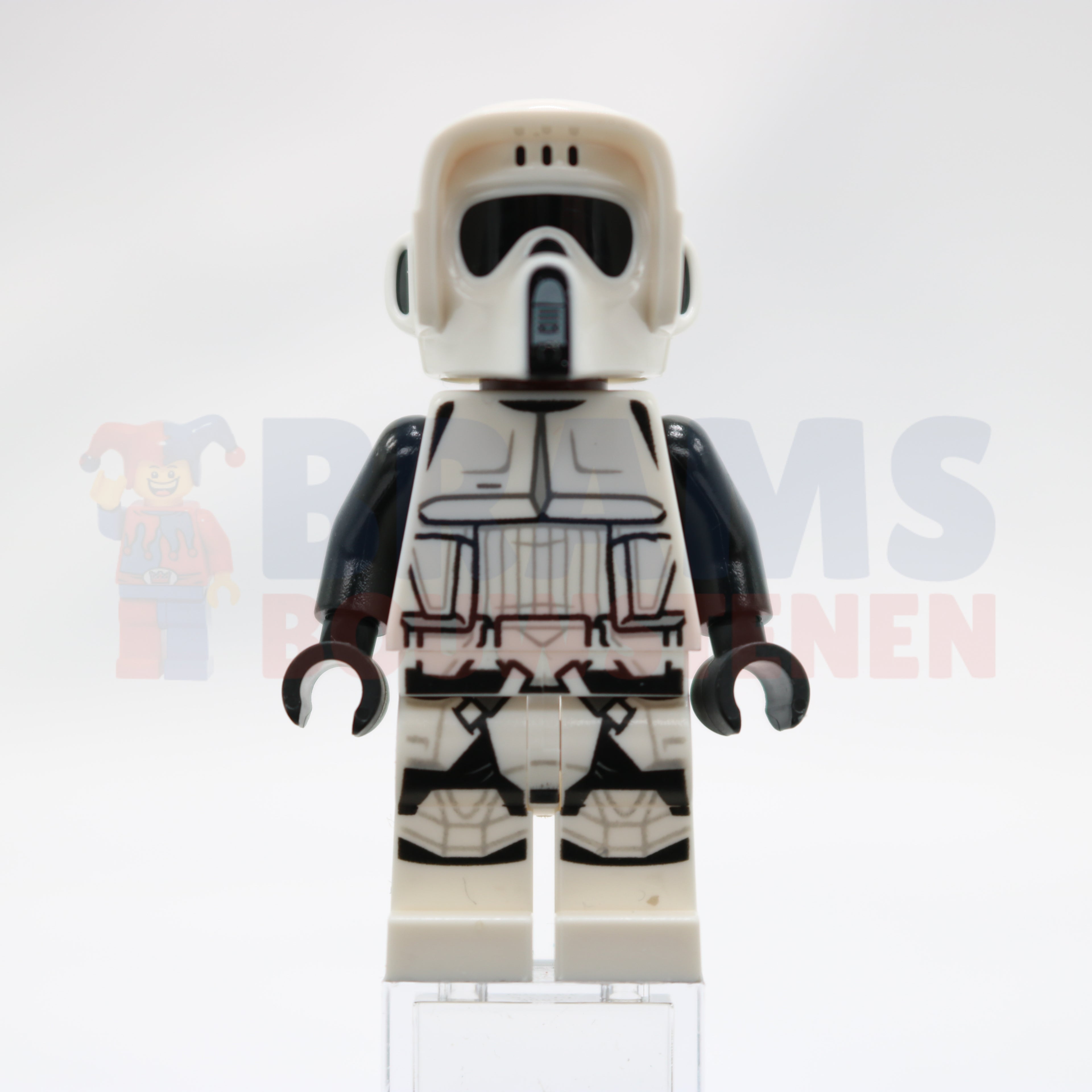 Minifig sw1116 - Imperial Scout Trooper - Male, Dual Molded Helmet, Light Nougat Head, Cheek Lines