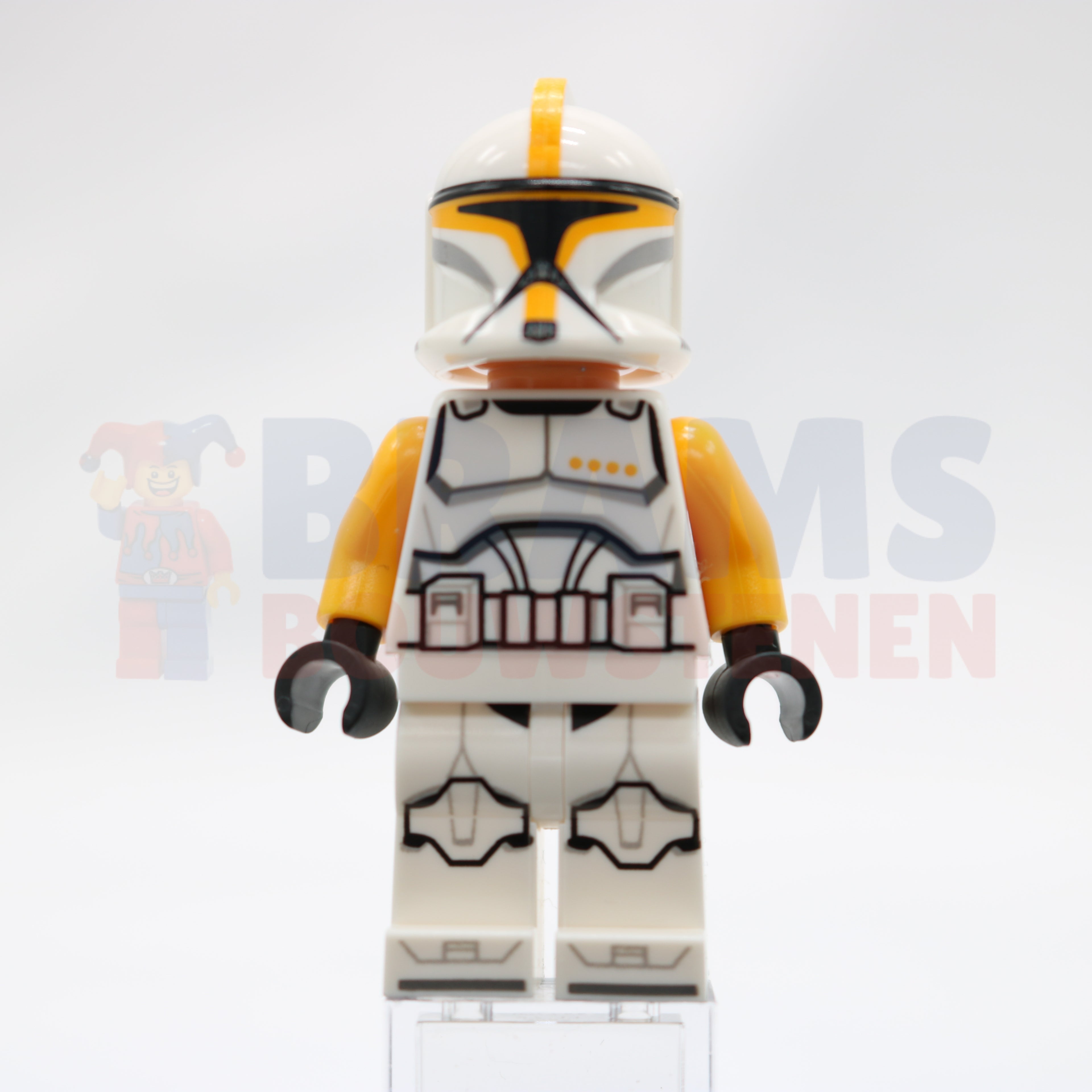 Minifig sw1146 - Clone Trooper Commander (Phase 1) - Bright Light Orange Arms, Nougat Head