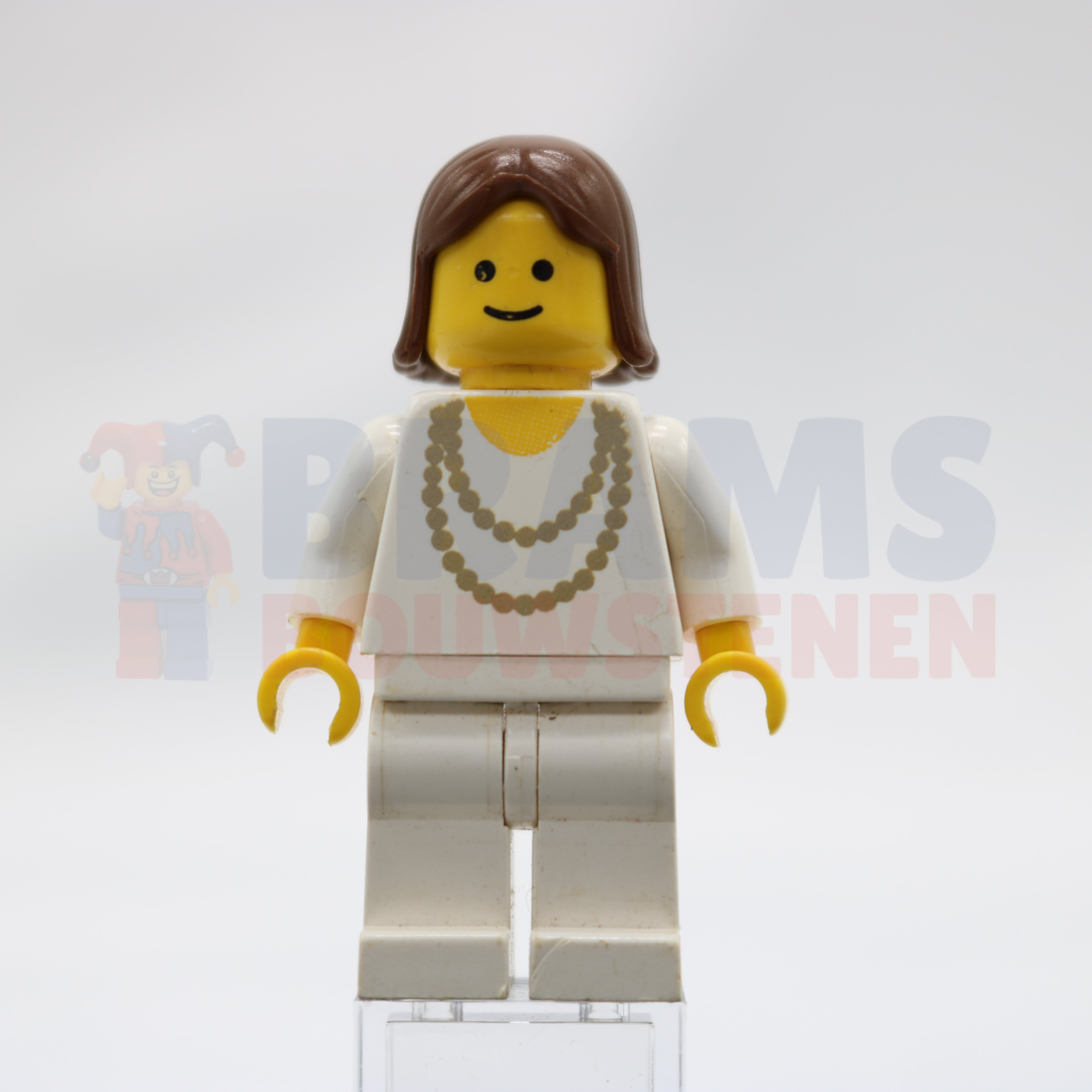 Minifig trn006 - Necklace Gold - White Legs, Brown Female Hair