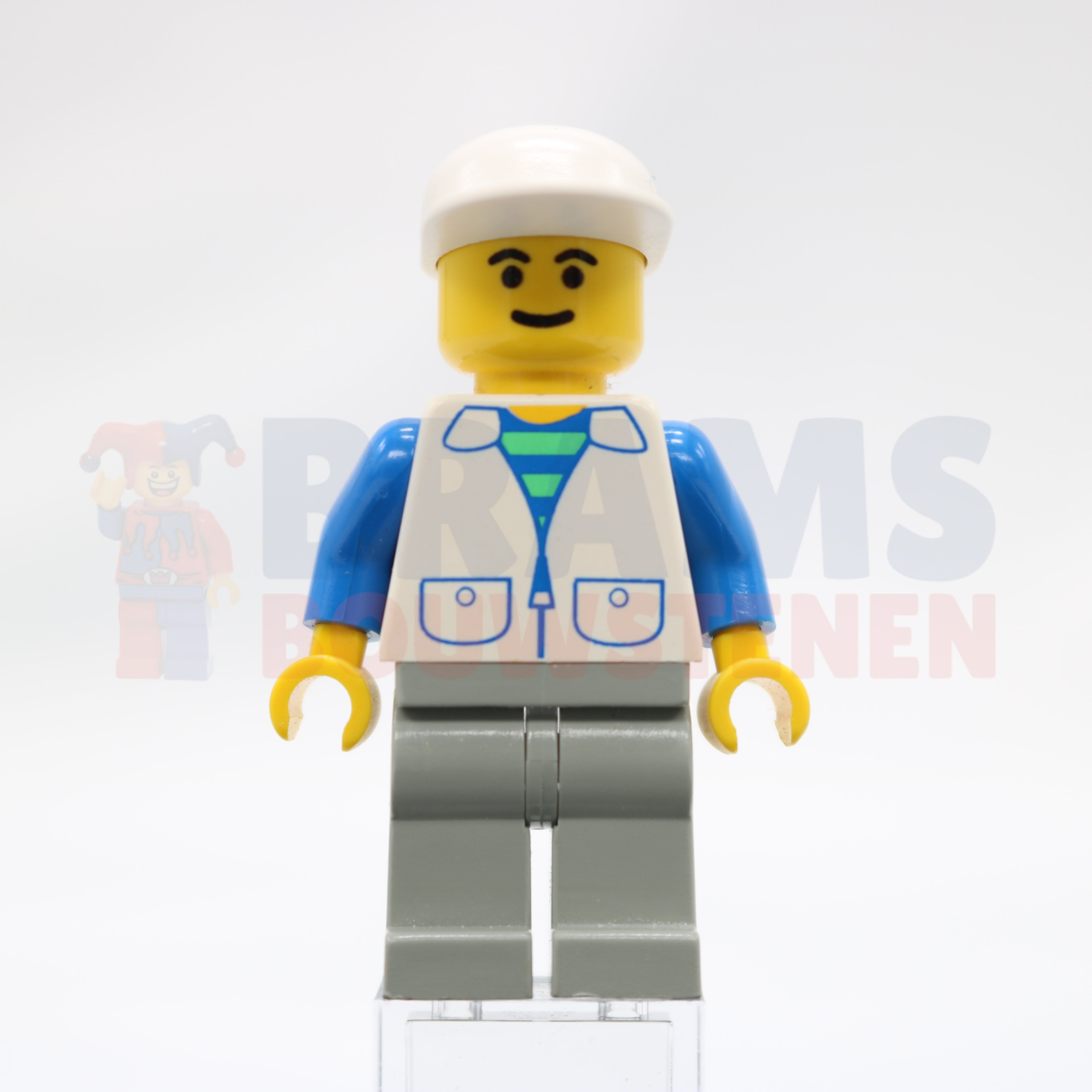 Minifig trn112 - Suit with 2 Pockets White - Light Gray Legs, White Cap