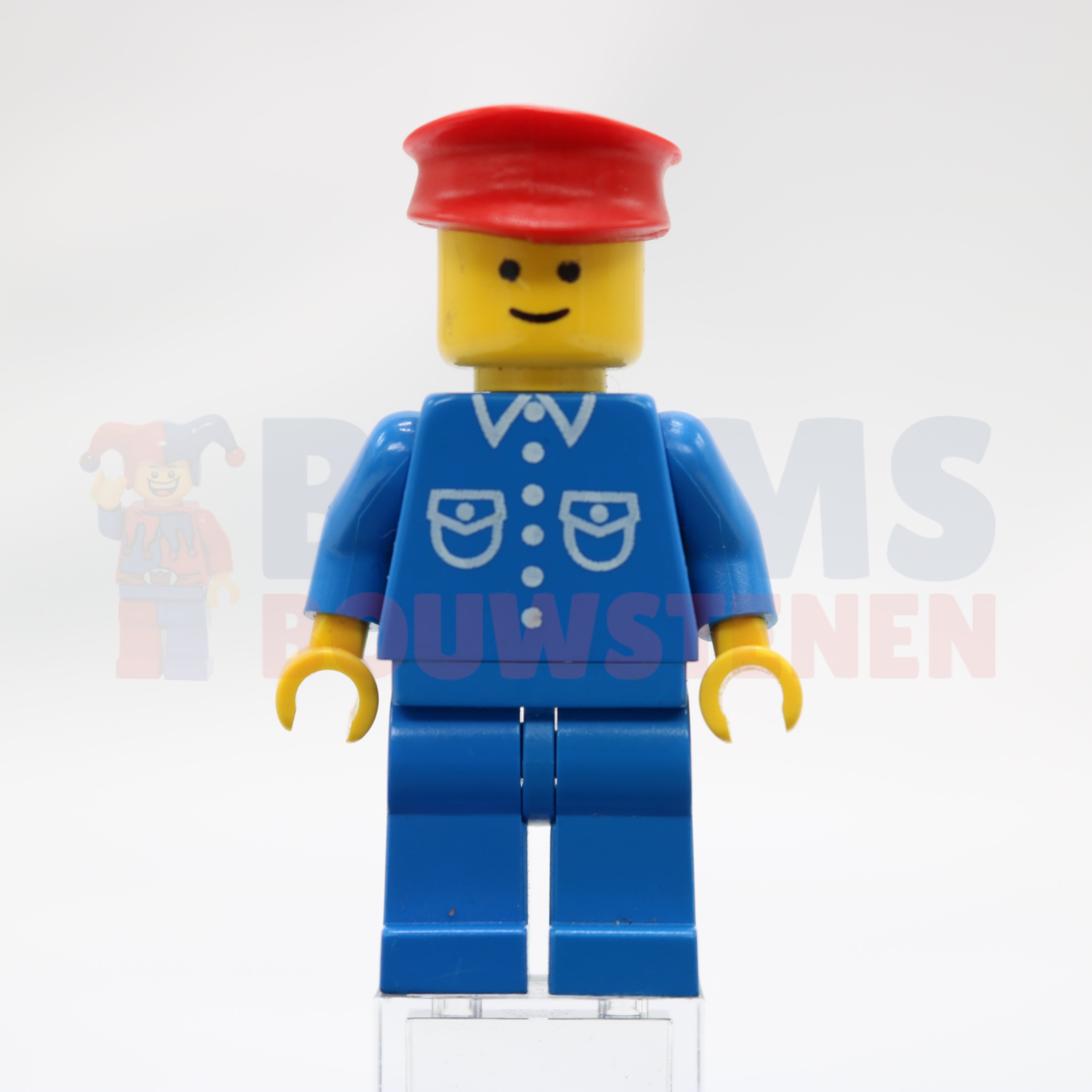 Minifig trn252 - Shirt with 6 Buttons - Blue, Blue Legs, Red Hat (Reissue)