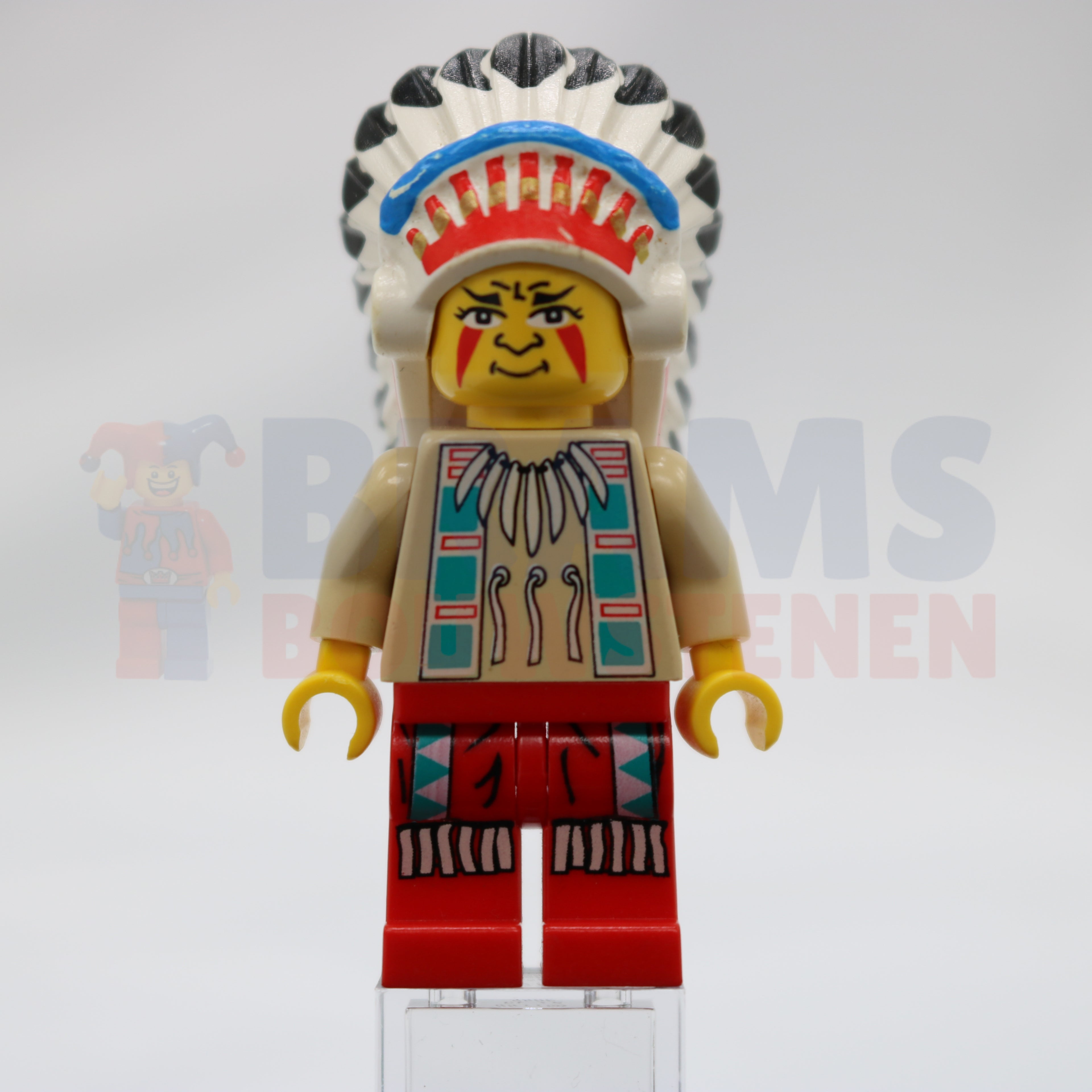 Minifig ww017a - Indian Chief 1 (Big Chief Rattle Snake / Big Chief Rattlesnake) - LEGO Logo on Back